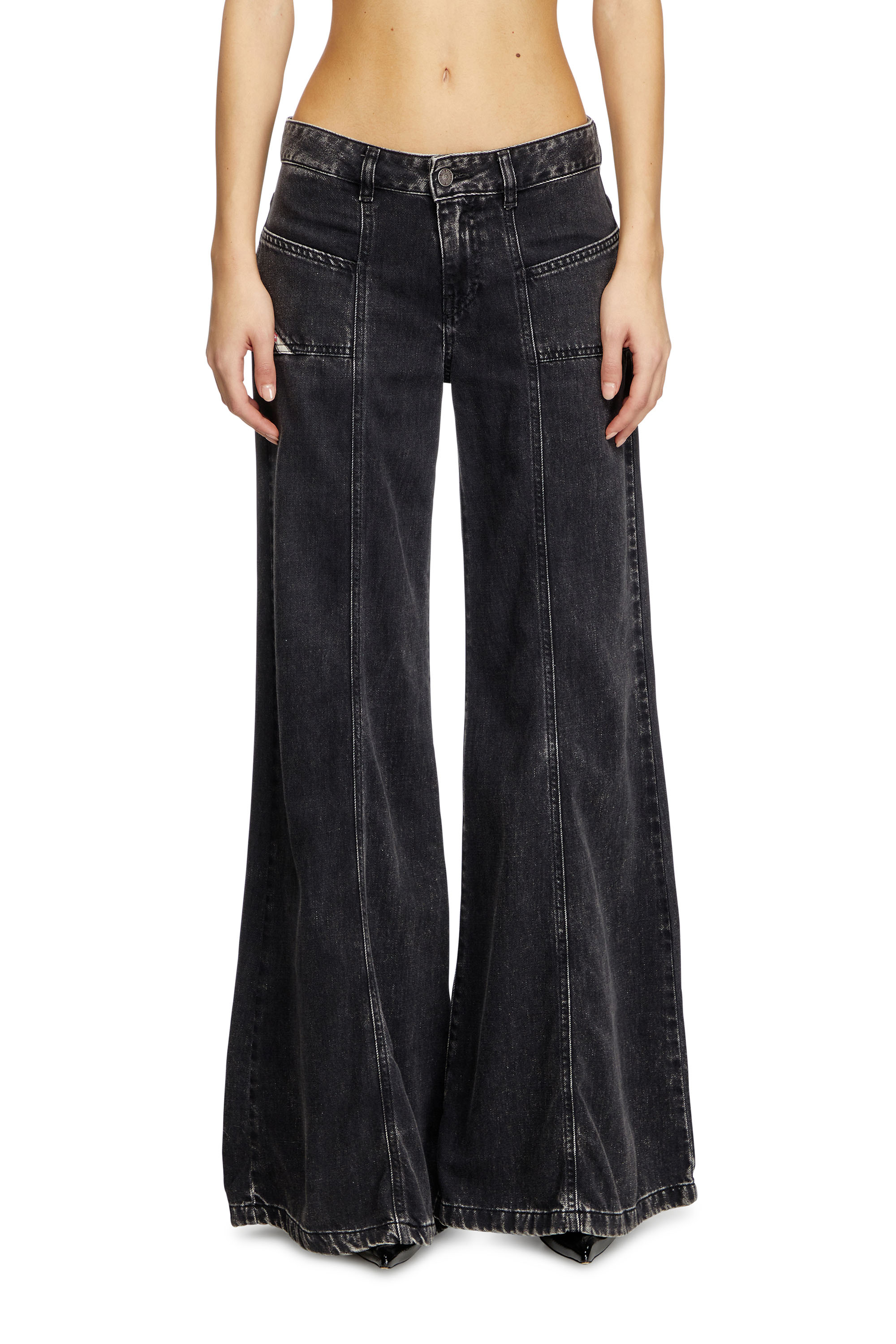 Diesel - Woman Bootcut and Flare Jeans D-Akii 068HN, Black/Dark grey - Image 2