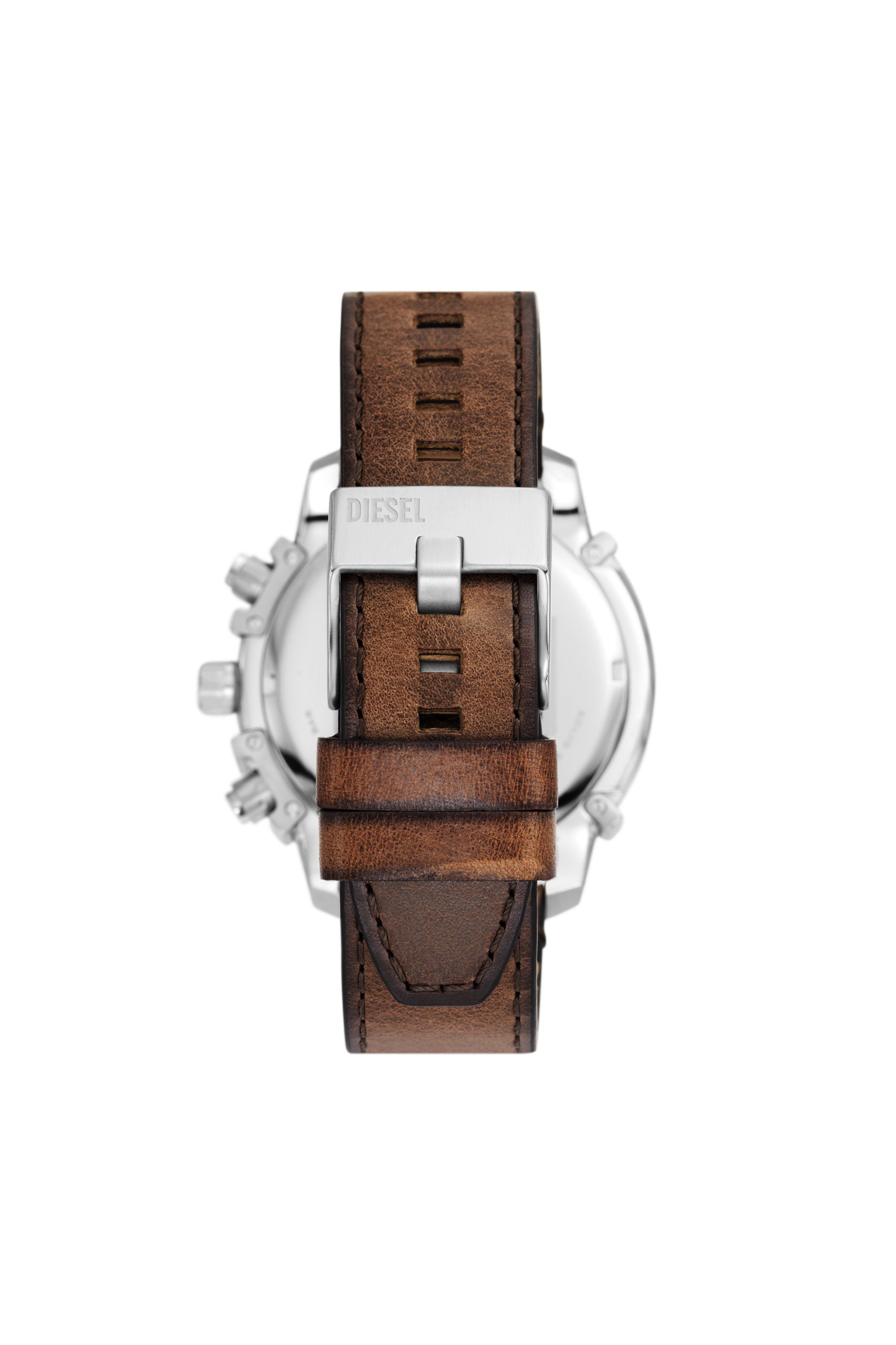Diesel - DZ4656, Man Griffed chronograph brown leather watch in Brown - Image 2