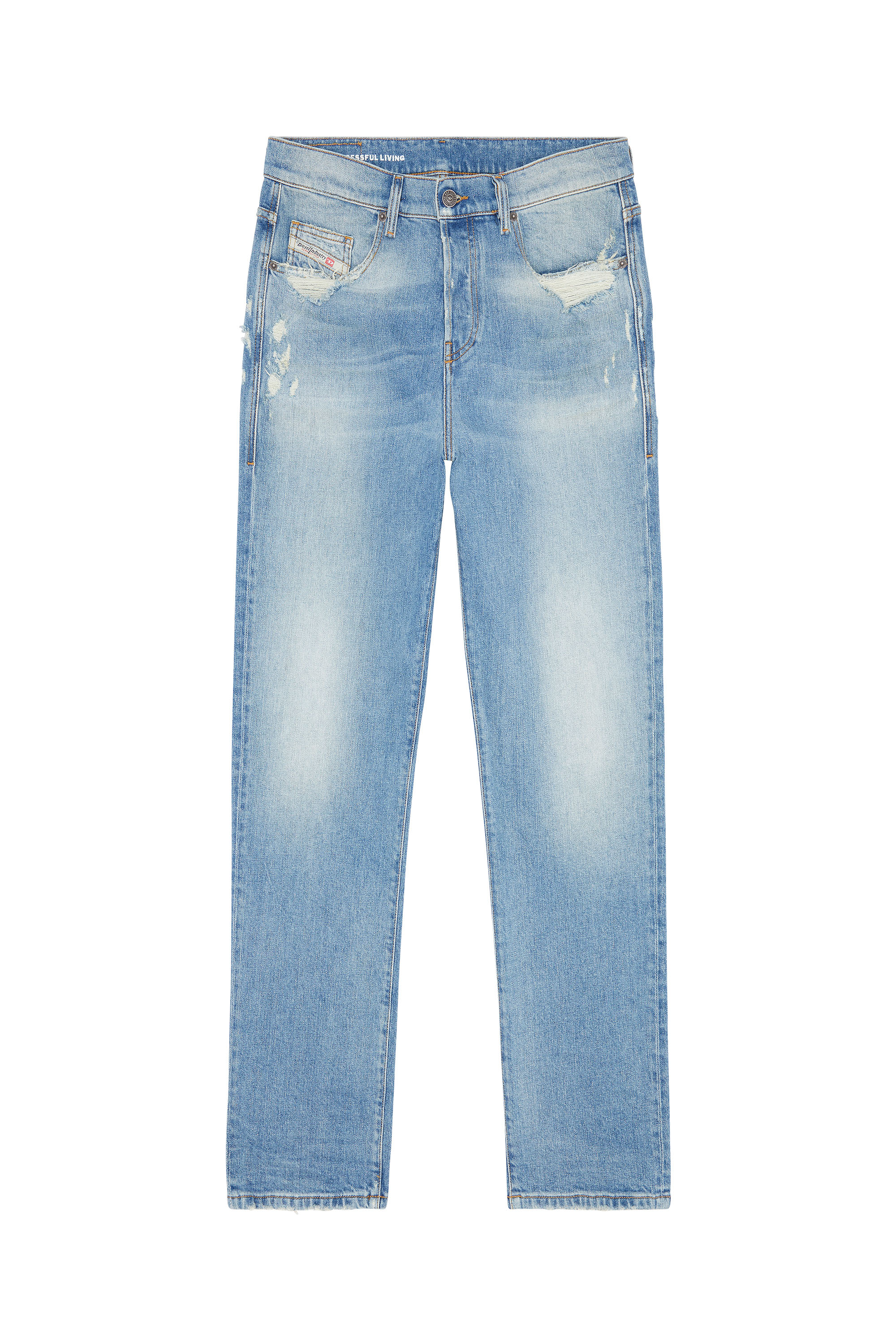 Diesel - 2020 D-Viker 007N1 Straight Jeans, Light Blue - Image 5