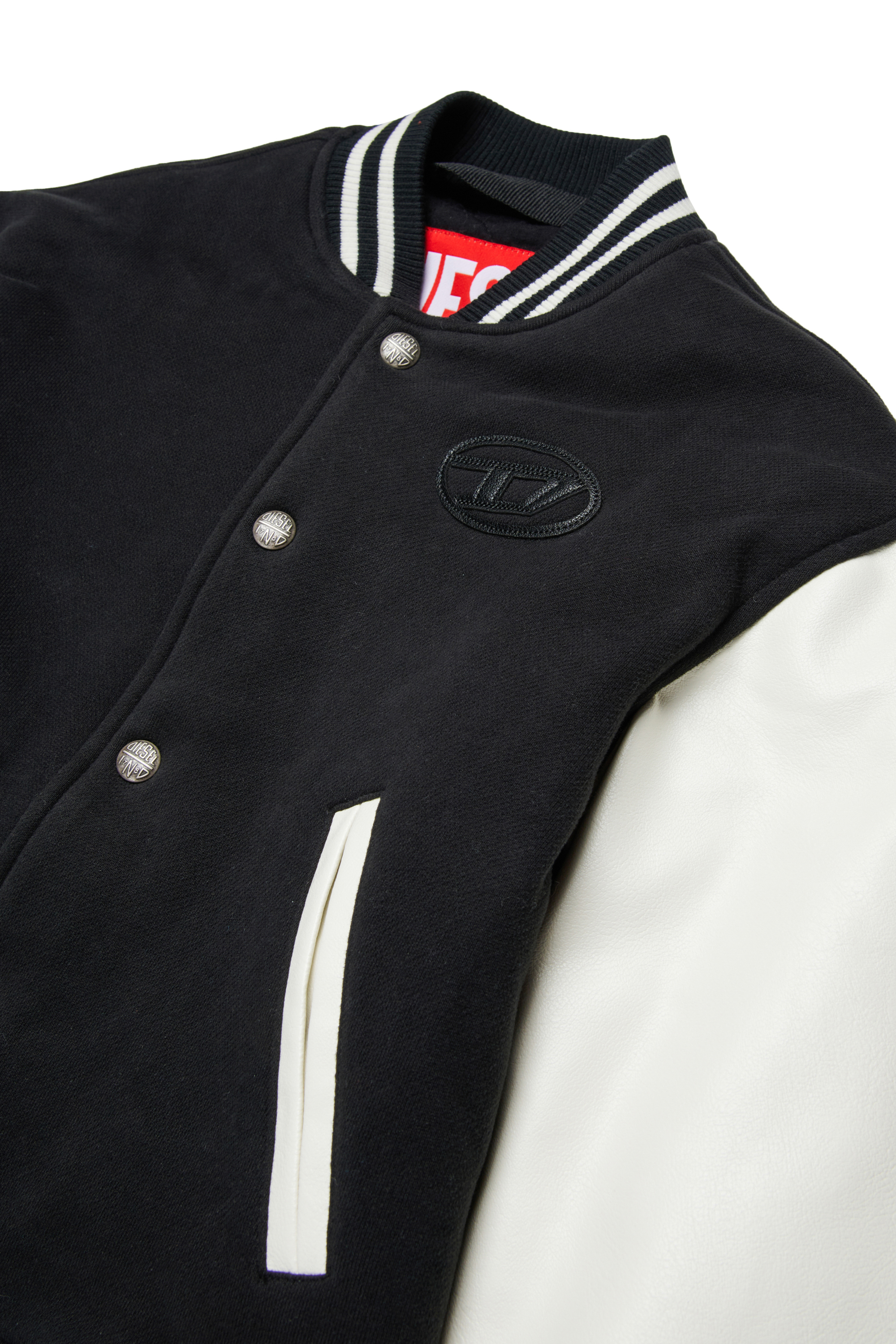 Diesel - JBIRKYE, Man's Jacket with contrast sleeves and embroidery in Black - 3