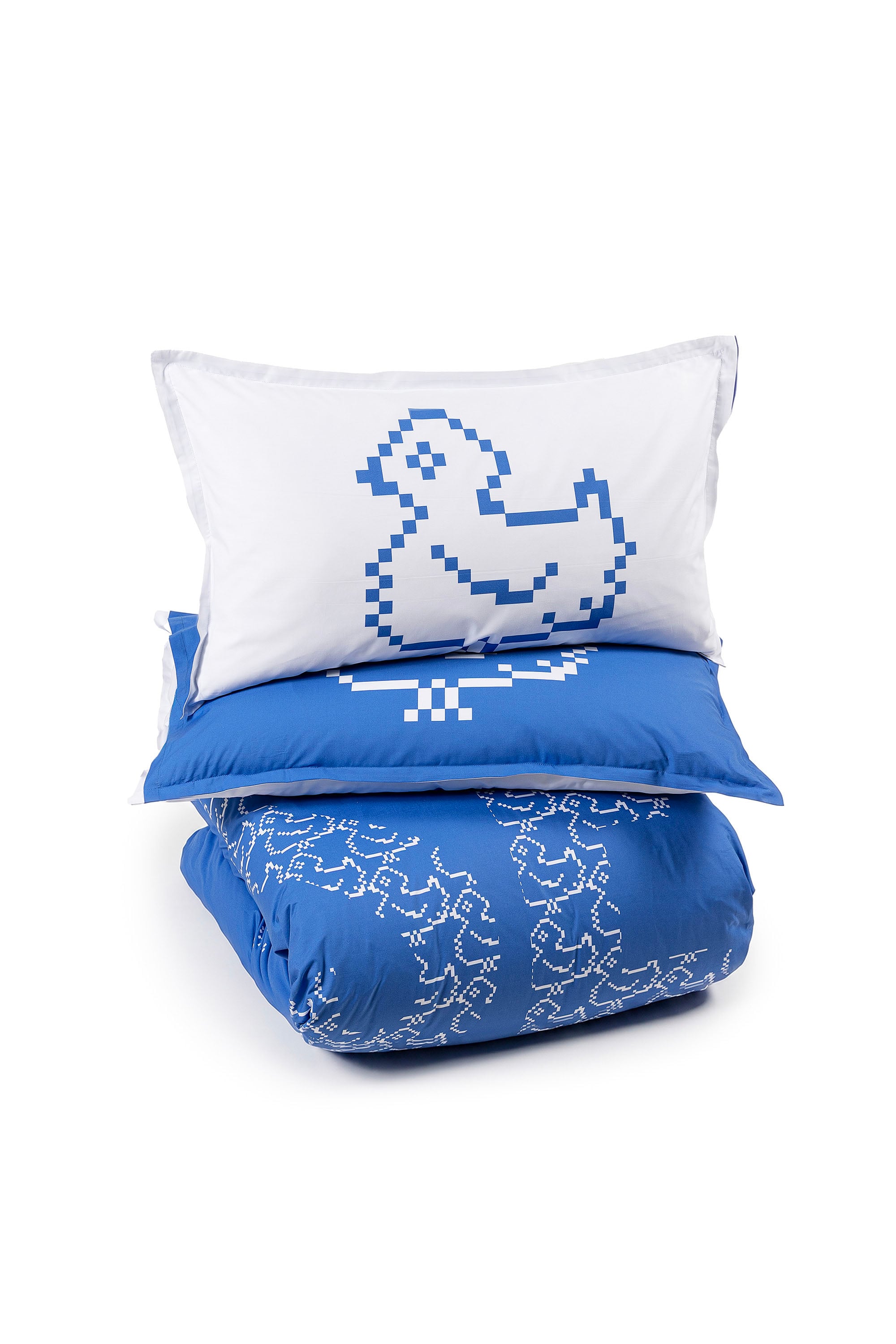 Diesel - 1018141  PIXEL DUCKS BLUE PERCALE DUVET, Unisex's Percale duvet cover set for queen size bed in Blue - 2