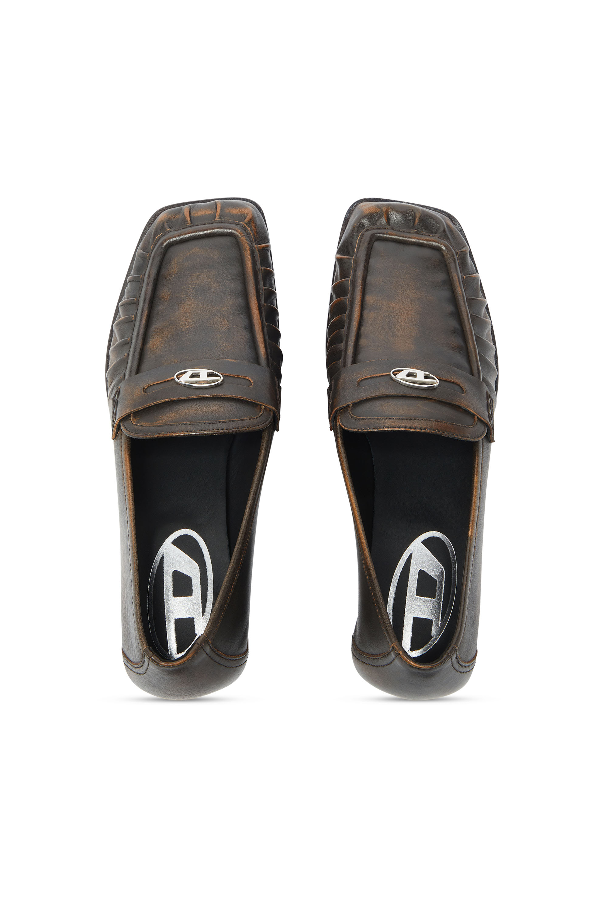 Diesel - D-AMBER MOC 30, Woman's D-Amber - Penny loafers in leather in Brown - 4