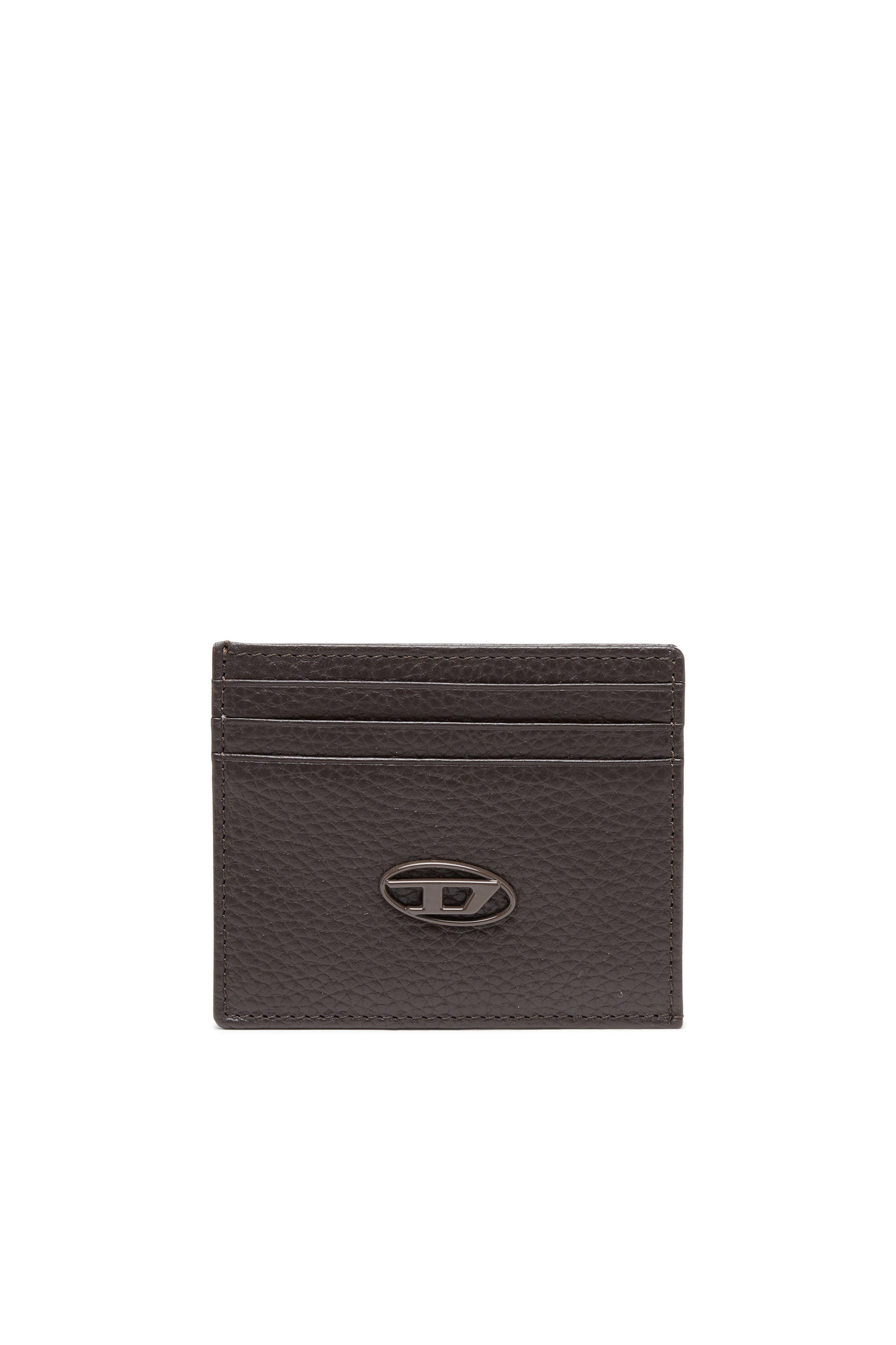 Diesel - CARD CASE, Man's Card case in grained leather in Brown - 1