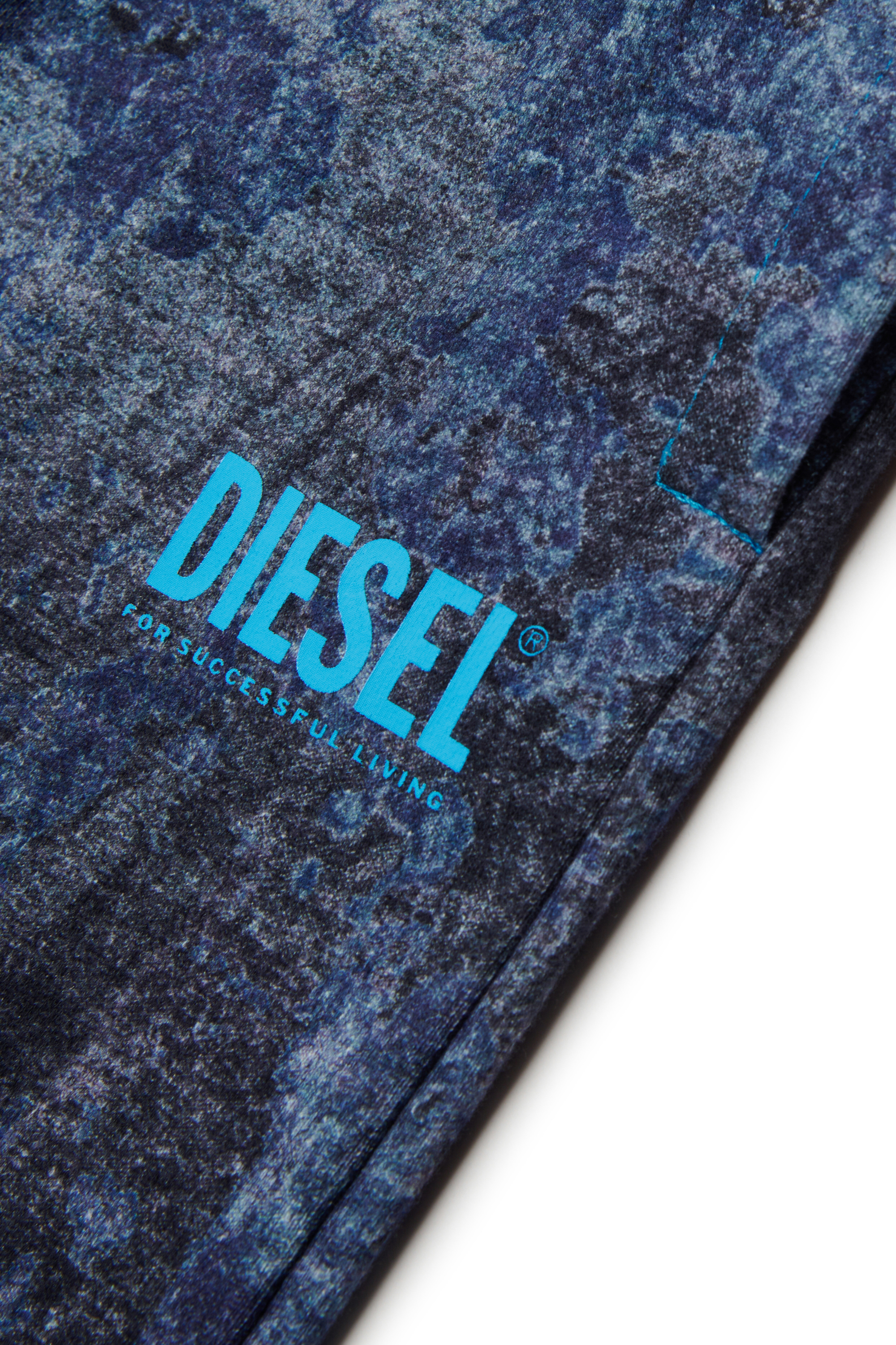 Diesel - PMIM, Man's Sweatpants with all-over marbled effect in Blue - 4