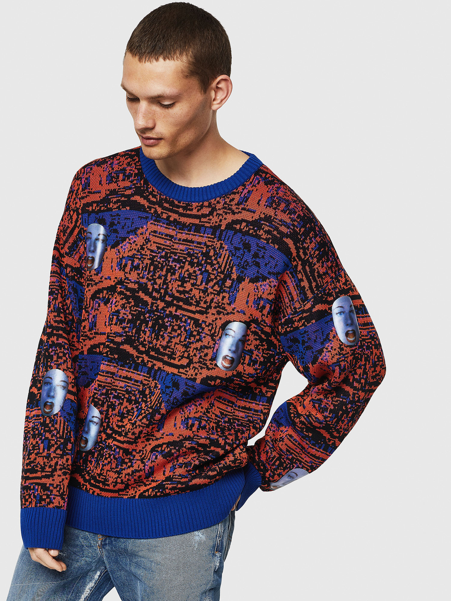 K-FACE, Red/Blue Diesel - K-FACE, Red/Blue - Knitwear - Image 1