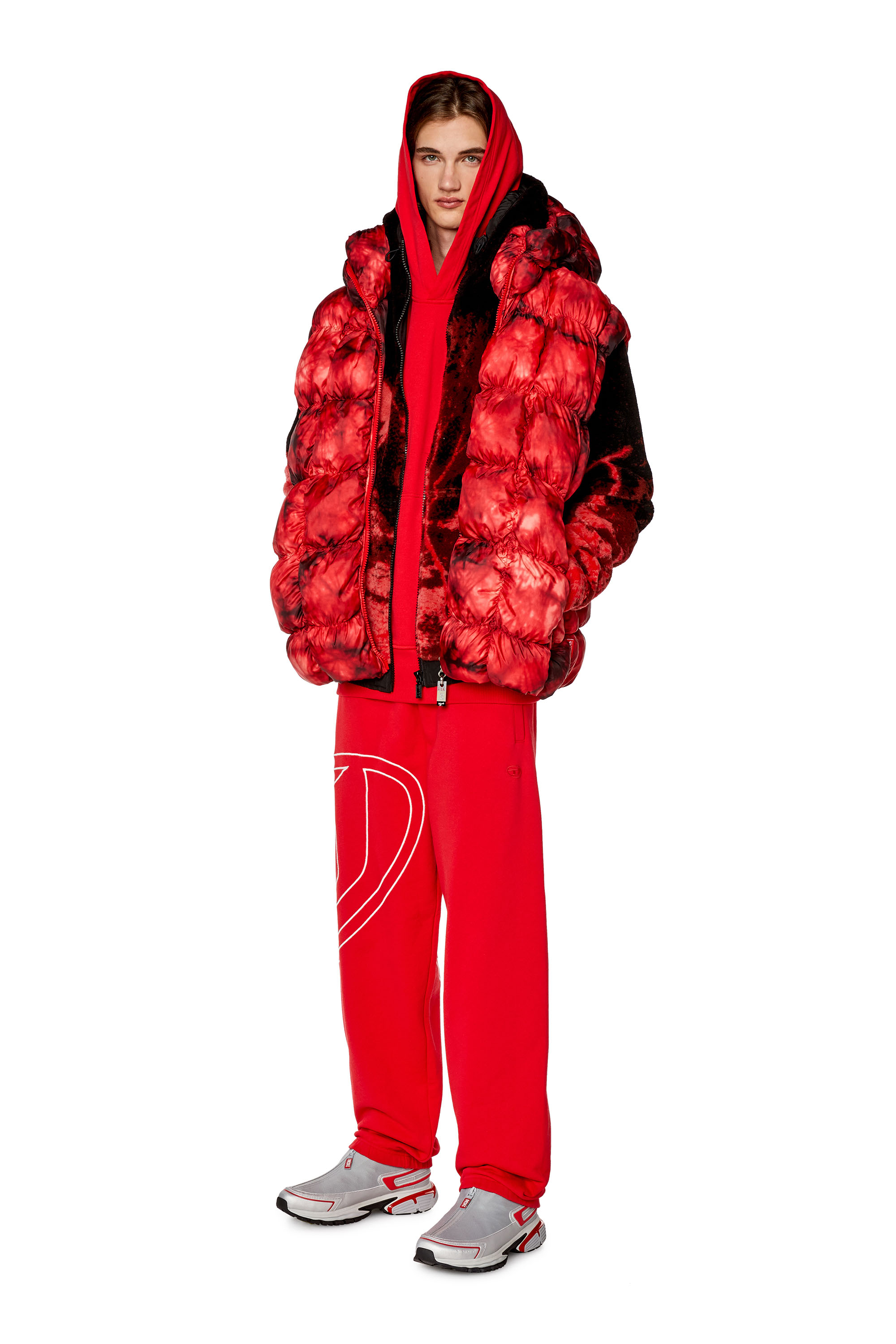 W-RALLE-SL Man: Padded vest jacket with hood | Diesel
