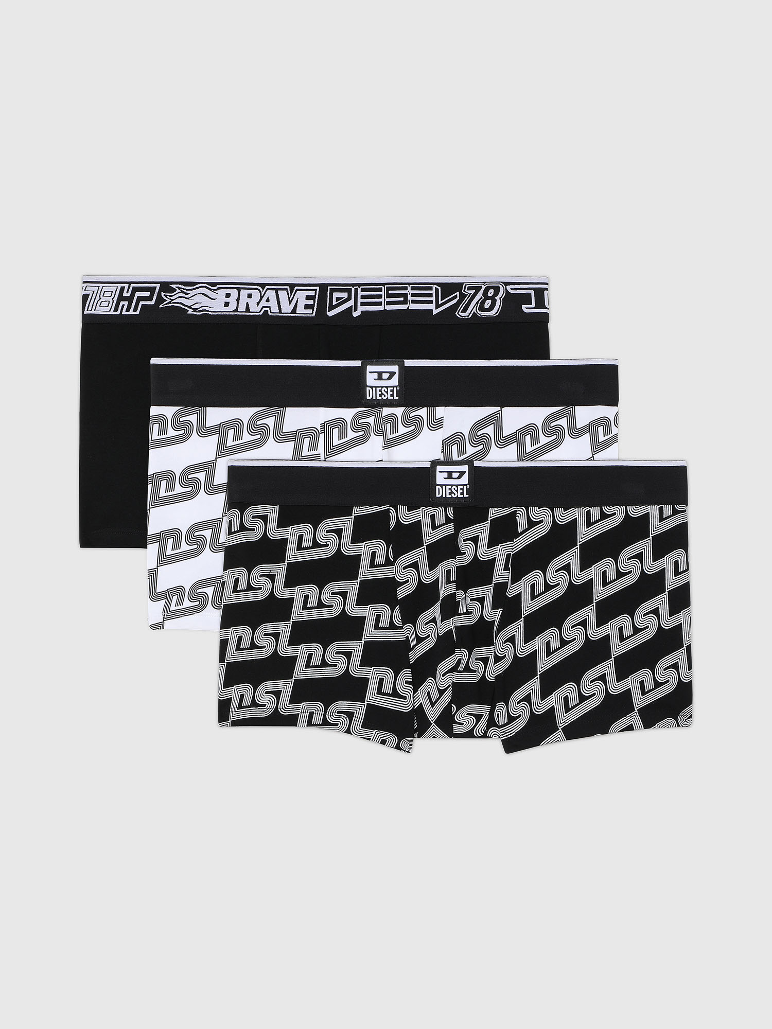 UMBX-DAMIENTHREEPACK, Black/White Diesel - UMBX-DAMIENTHREEPACK, Black/White - Trunks - Image 1