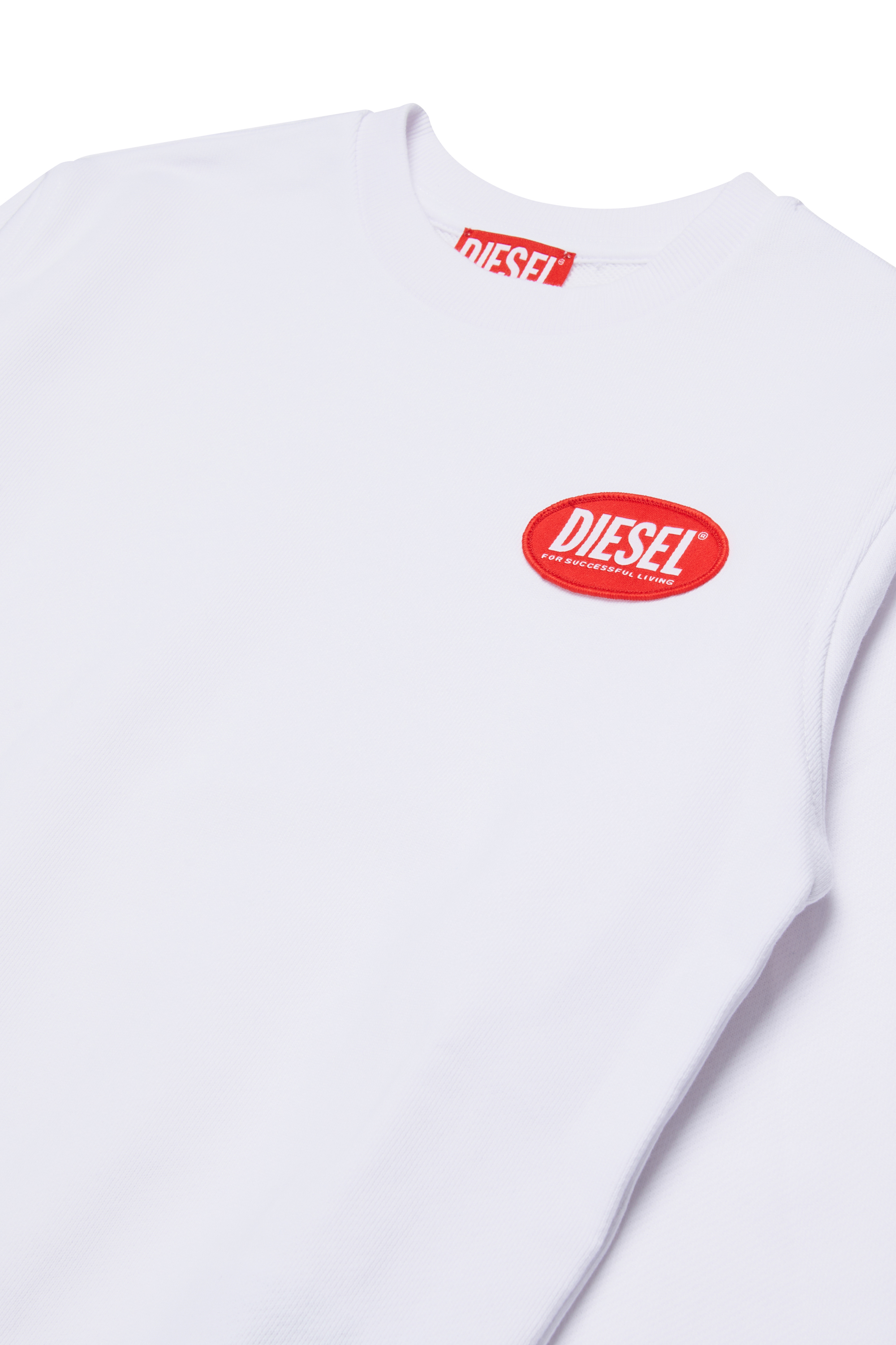 Diesel - SPATCH OVER, Man's Cotton sweatshirt with applied logo in White - 3
