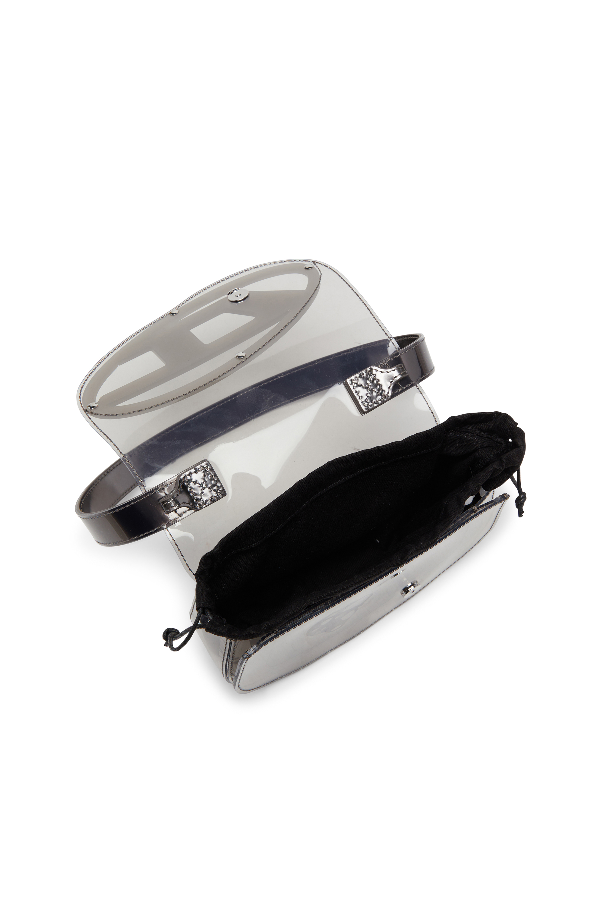 Diesel - 1DR, Woman's 1DR-Iconic shoulder bag in transparent TPU in Grey - 4