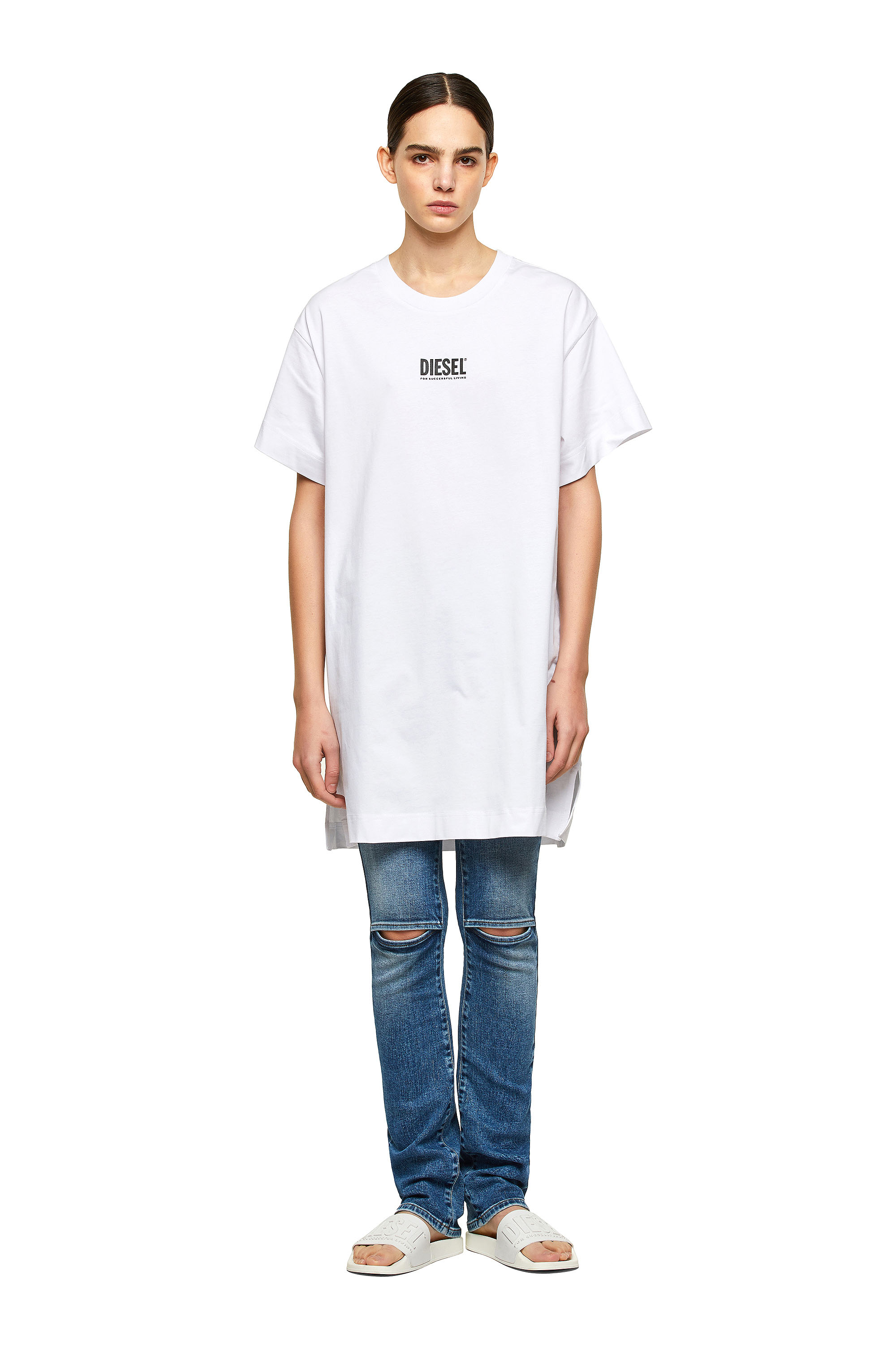 D-BOWI-SMALLOGO, White Diesel - D-BOWI-SMALLOGO, White - Dresses - Image 1