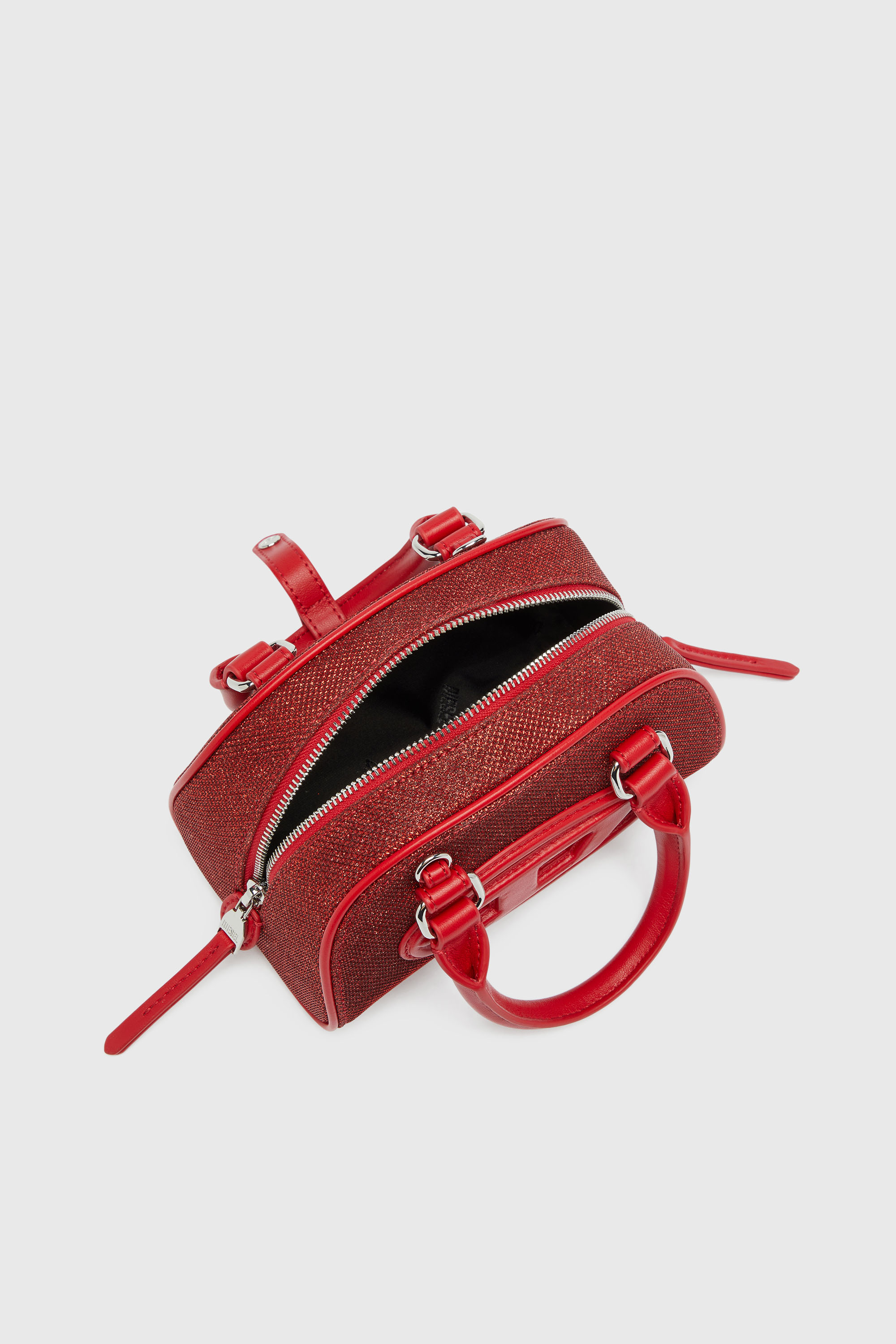 Diesel - 1DR DOME CROSSBODY, Woman's 1DR Dome- Small bowling bag in Lurex fabric in Red - 3