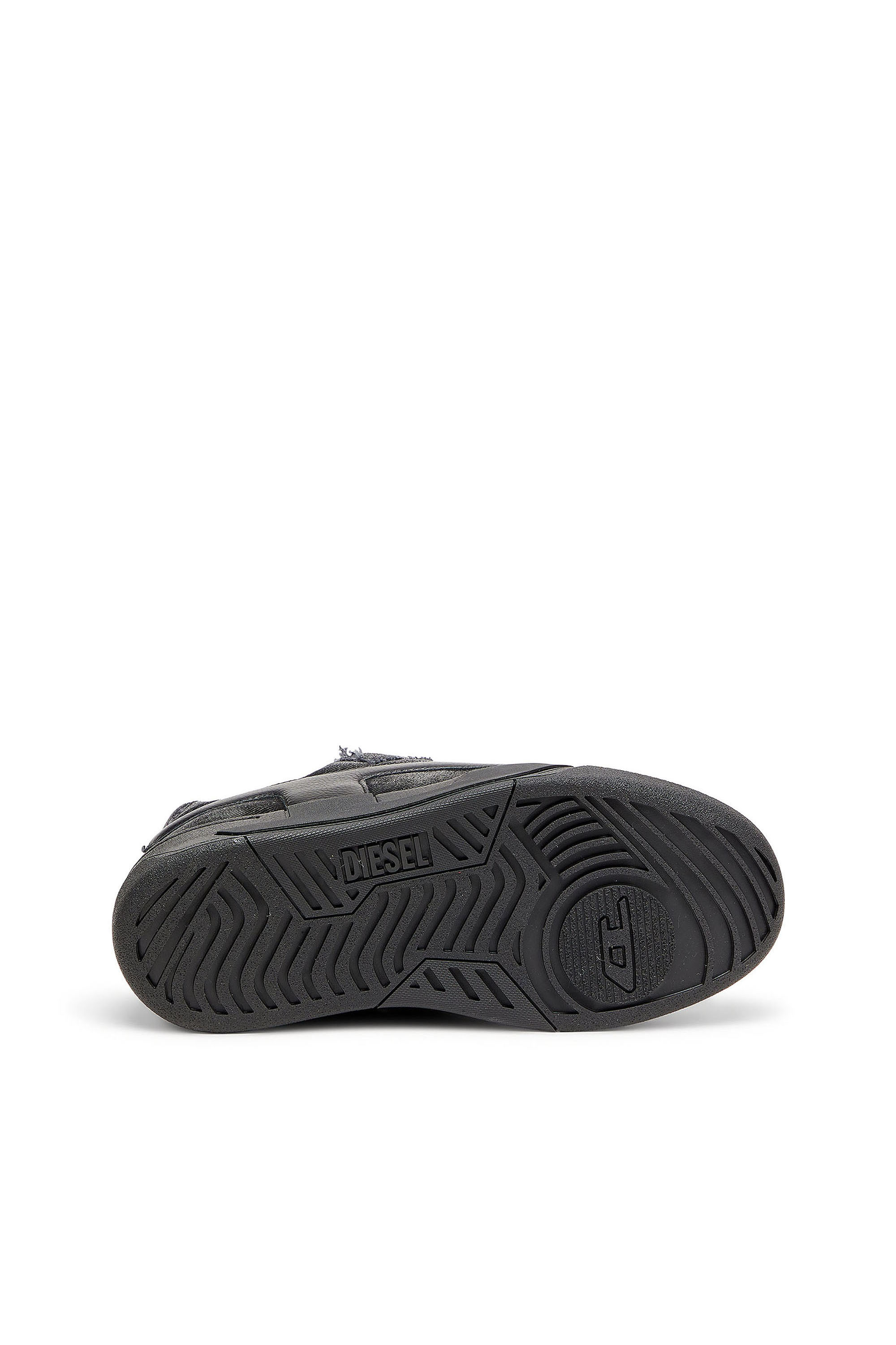 Diesel - S-D-OLLIE LOW, Man's S-D-Ollie - Sneakers in frayed denim e leather in Black - 4