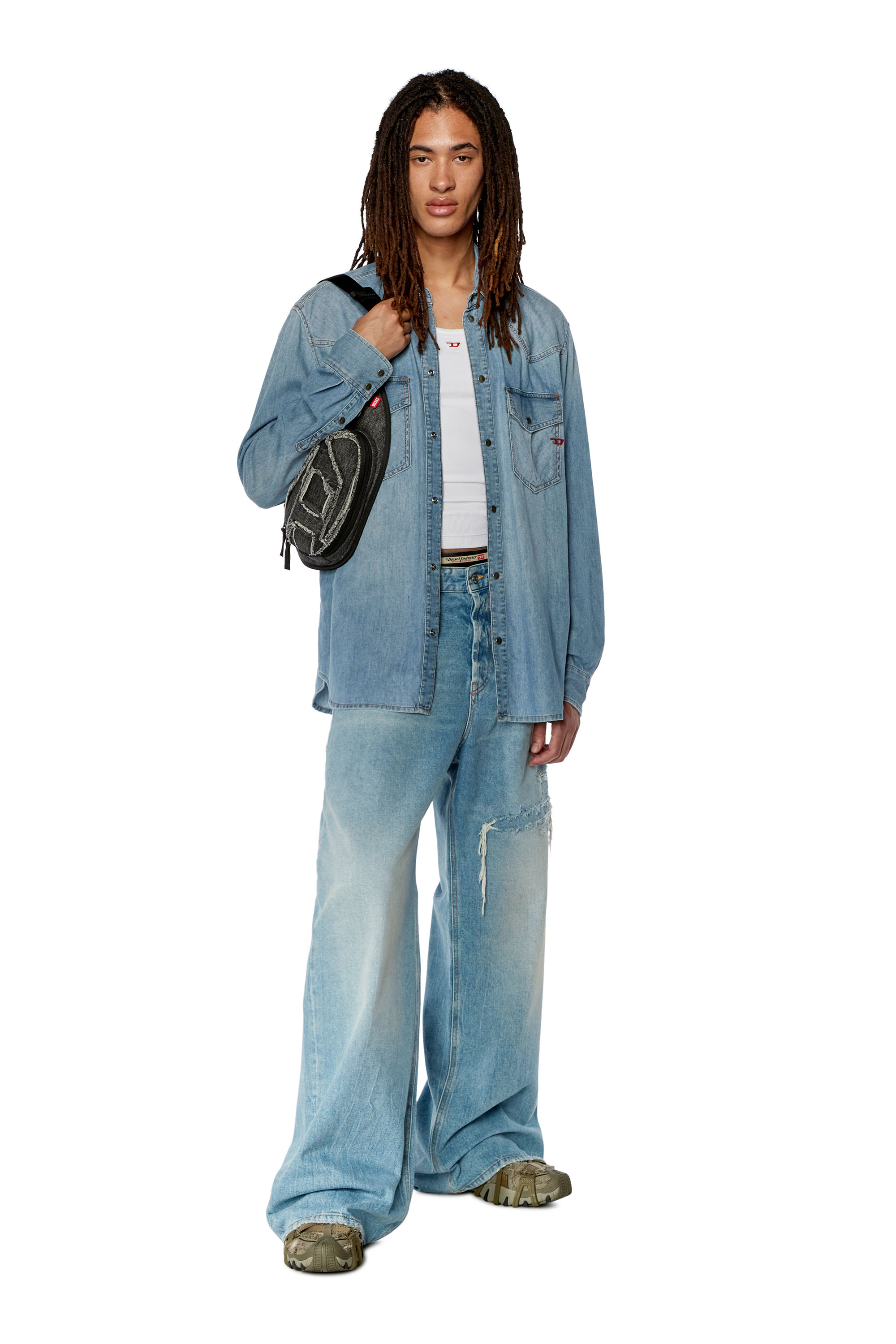 Diesel - D-Rise 09E25 Straight Jeans, Light Blue - Image 5