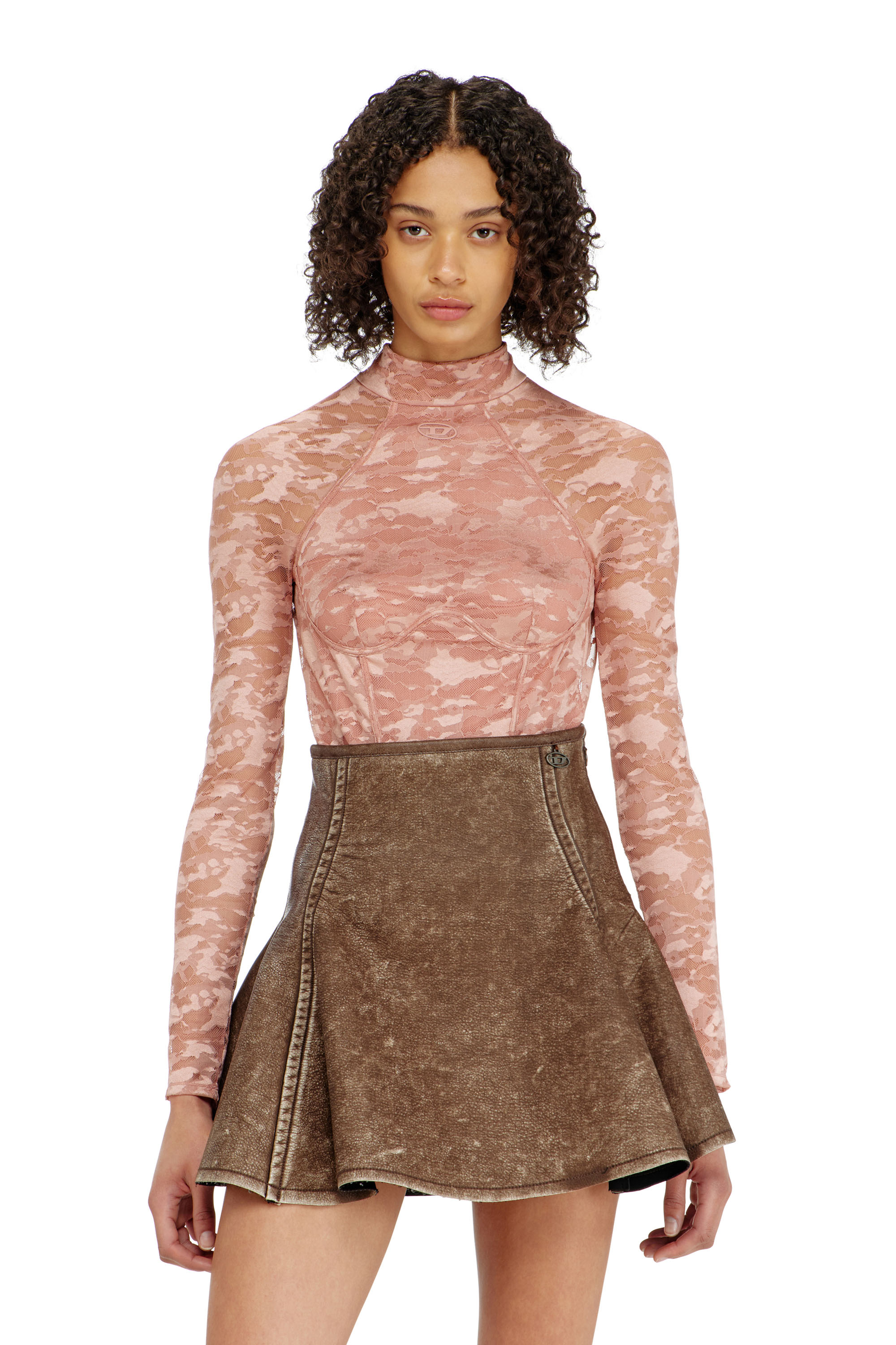 Diesel - VIVIAN-UTLT, Woman's Bodysuit in nylon lace with open back in null - 1