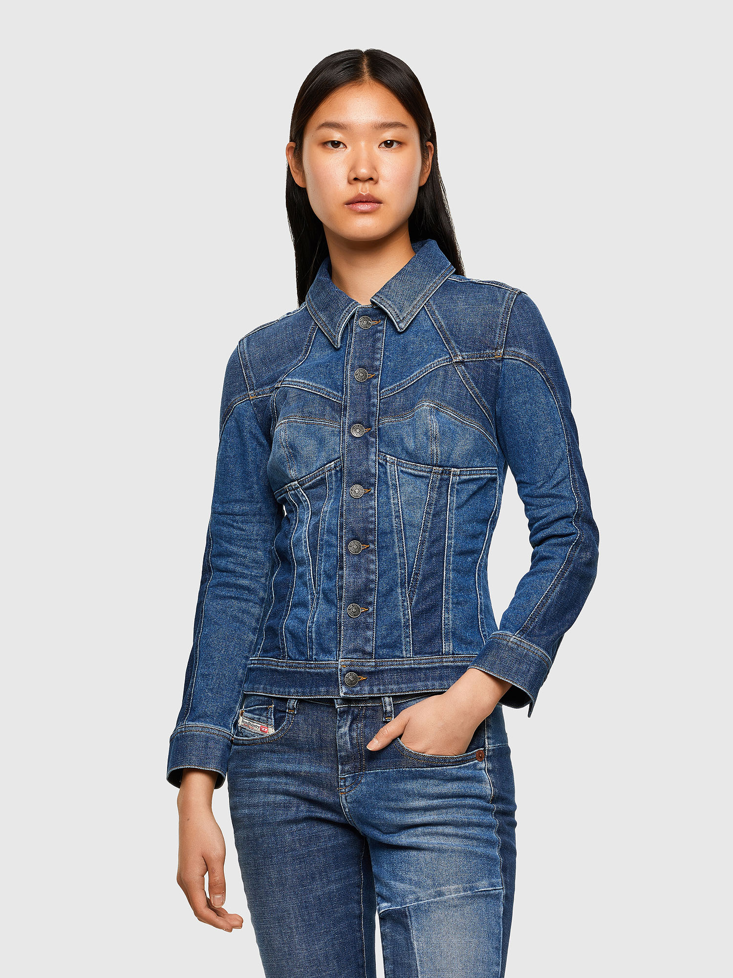 DE-JYBRA, Medium blue Diesel - DE-JYBRA, Medium blue - Denim Jackets - Image 1