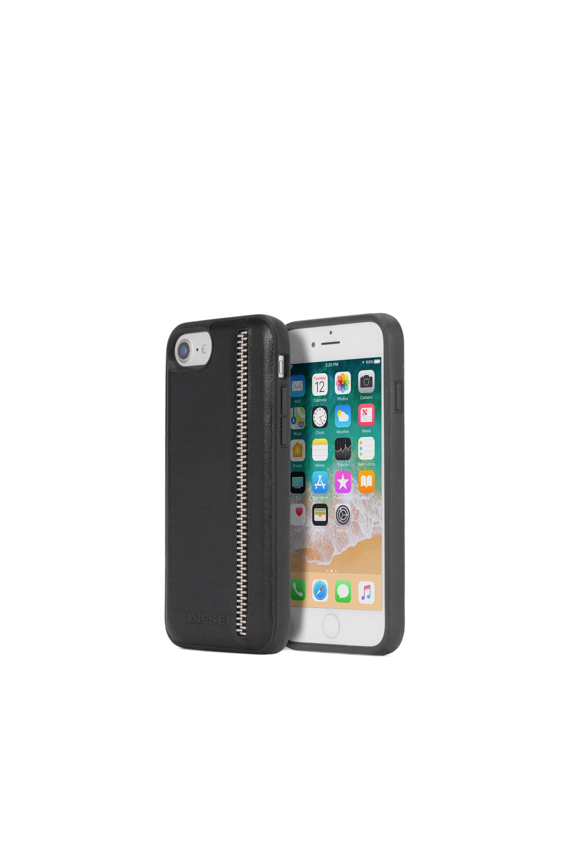 ZIP BLACK LEATHER IPHONE 8/7/6s/6 CASE, Diesel - ZIP BLACK LEATHER IPHONE 8/7/6s/6 CASE, - Cases - Image 1