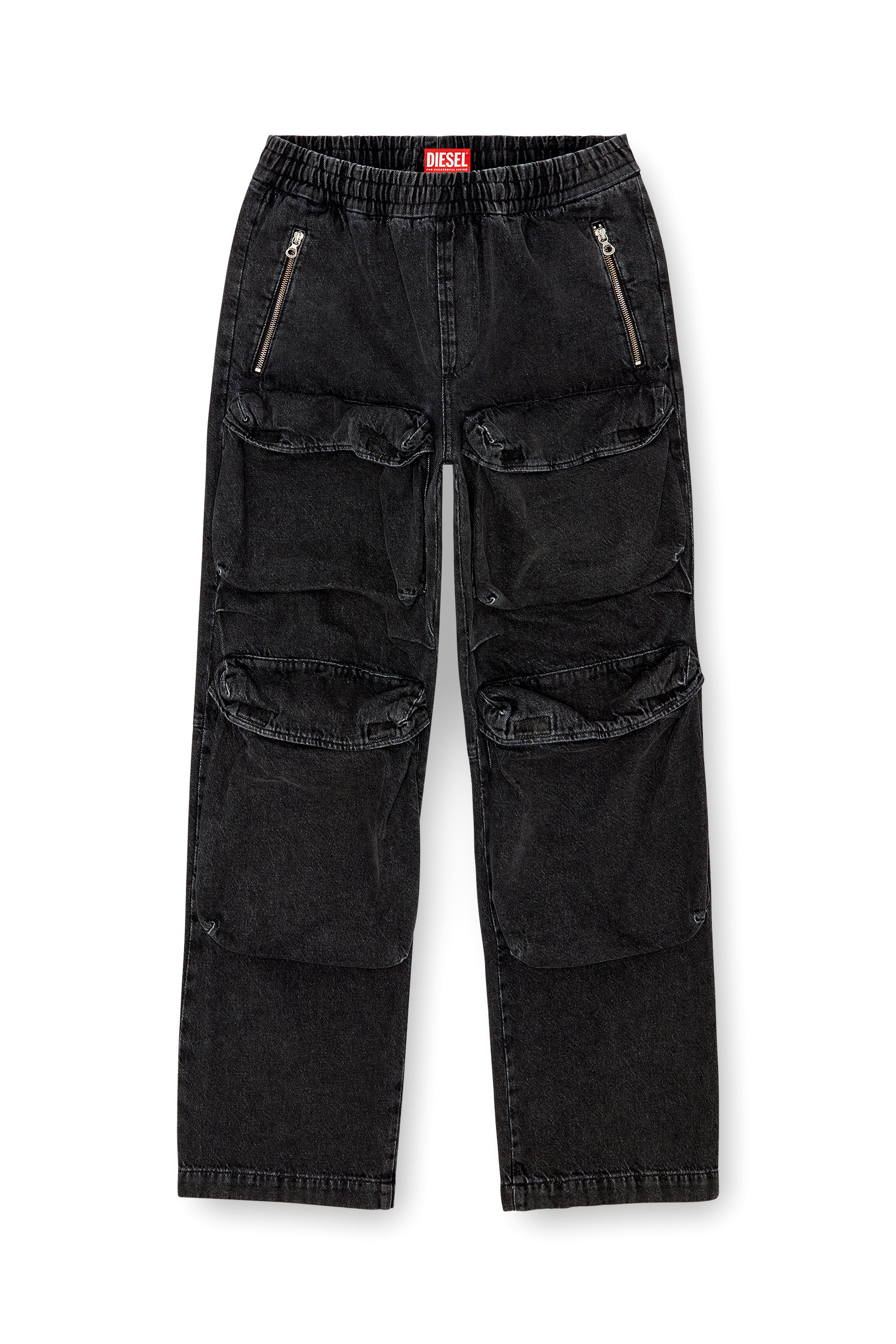 Diesel - Man Straight Jeans D-Baertson 0CBDH, Black/Dark grey - Image 3