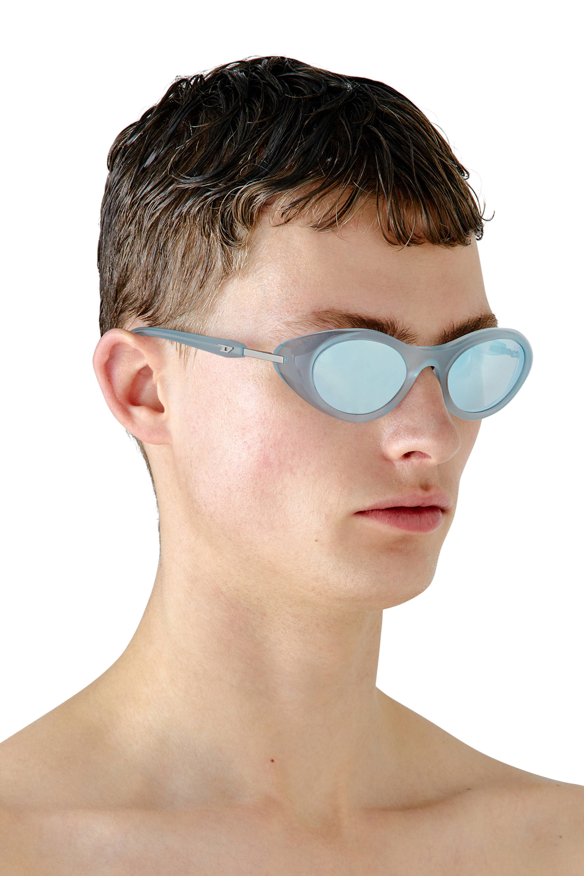 Diesel - 0DL2004, Unisex Wrap-around shape sunglasses in Blue - Image 6