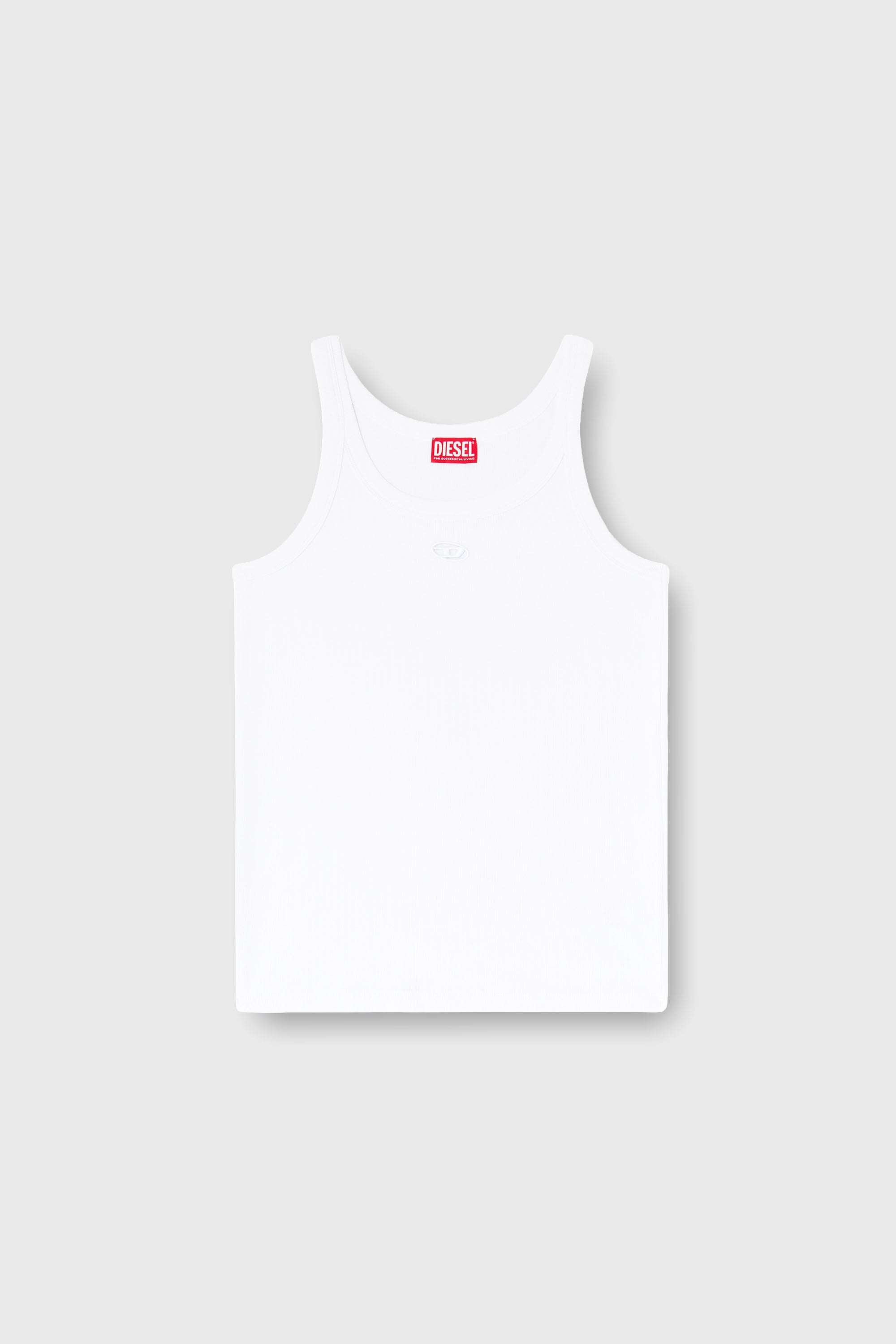 Diesel - T-WIFE-DCO, Man's Slim cotton tank with Oval D logo in White - 2