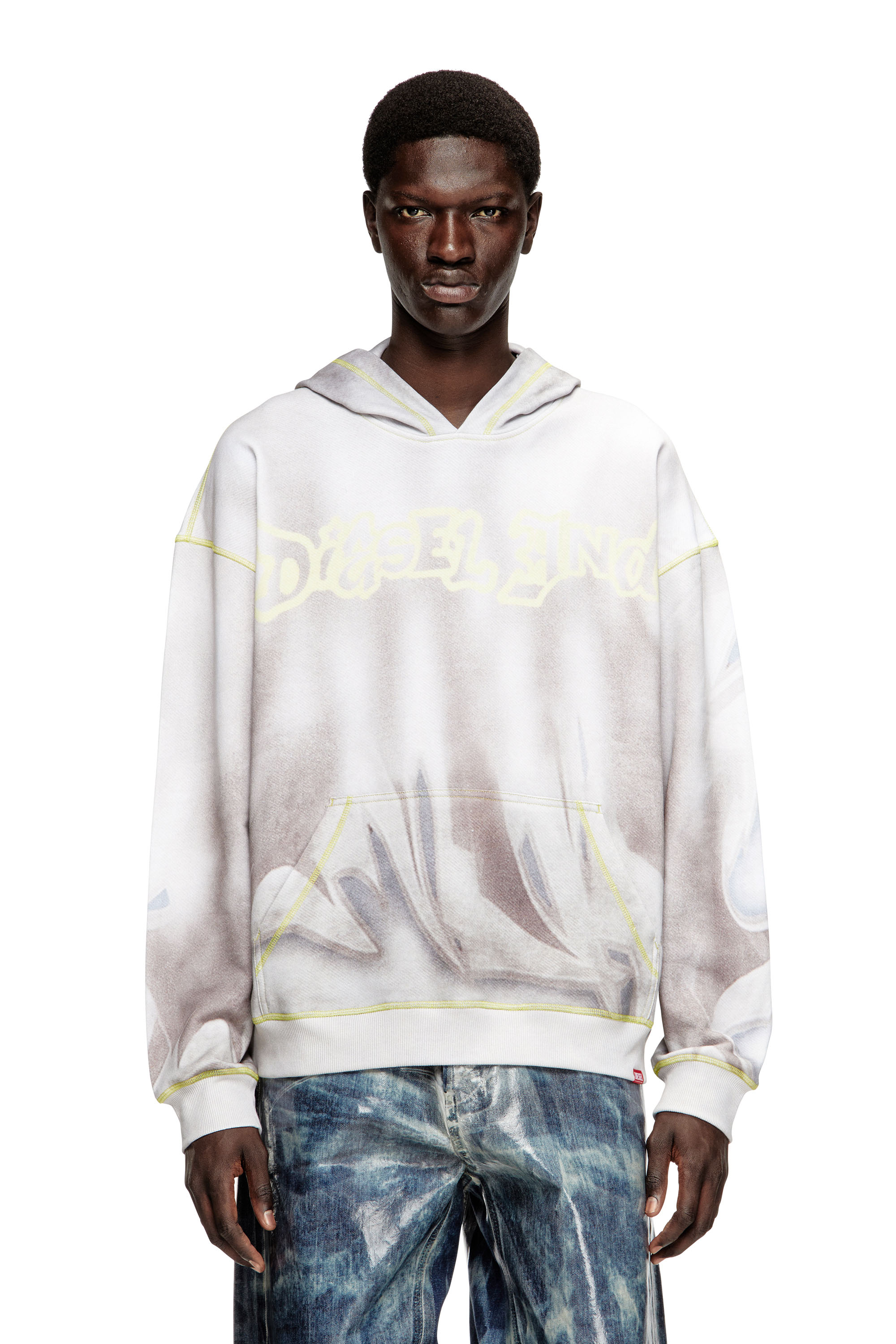 Diesel - S-BOXT-HOOD-SHOW, Man's Hoodie with graffiti print in null - 1
