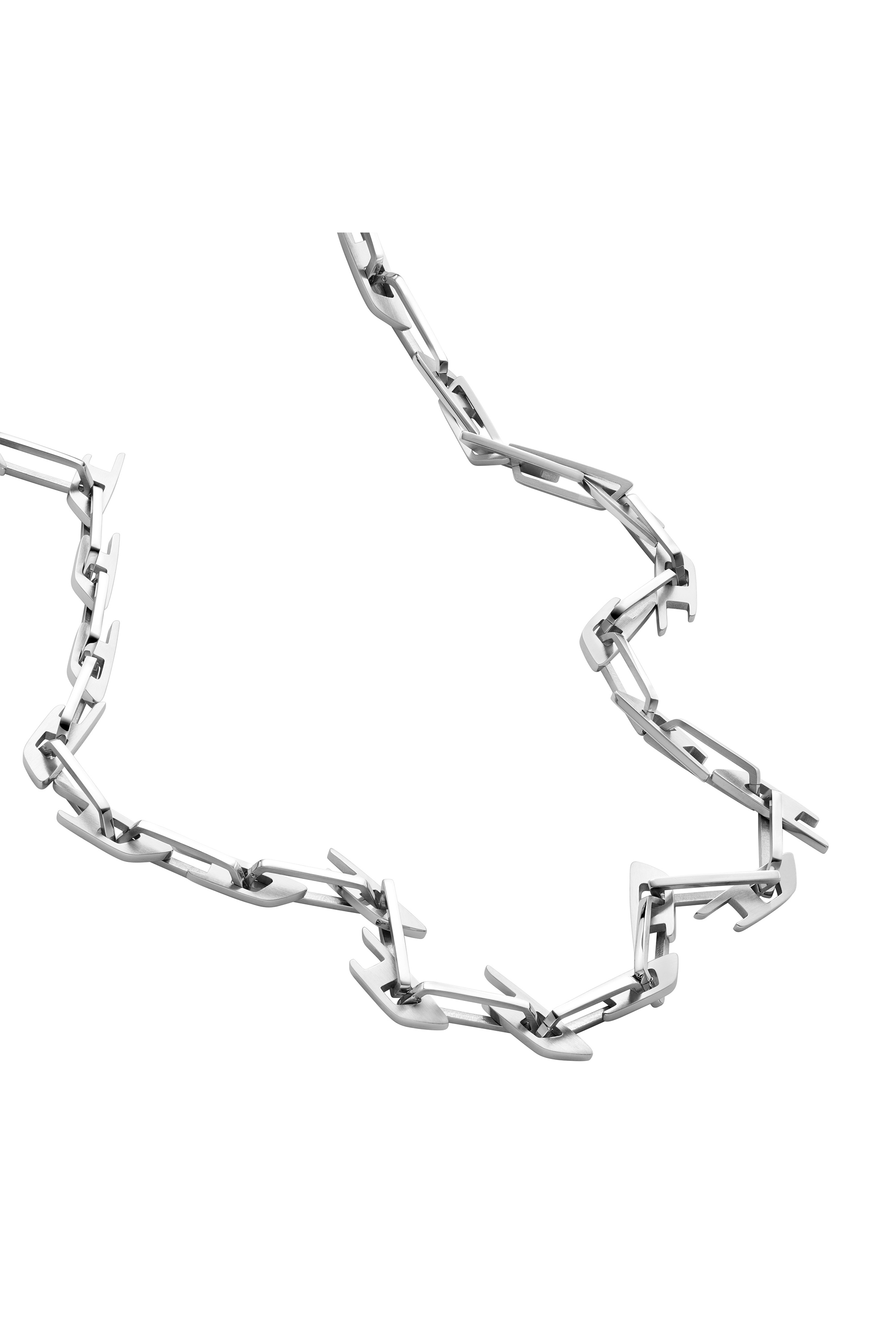 Diesel - DX1537040, Unisex's Interlocking D Logo Stainless Steel Chain Necklace in Silver - 1