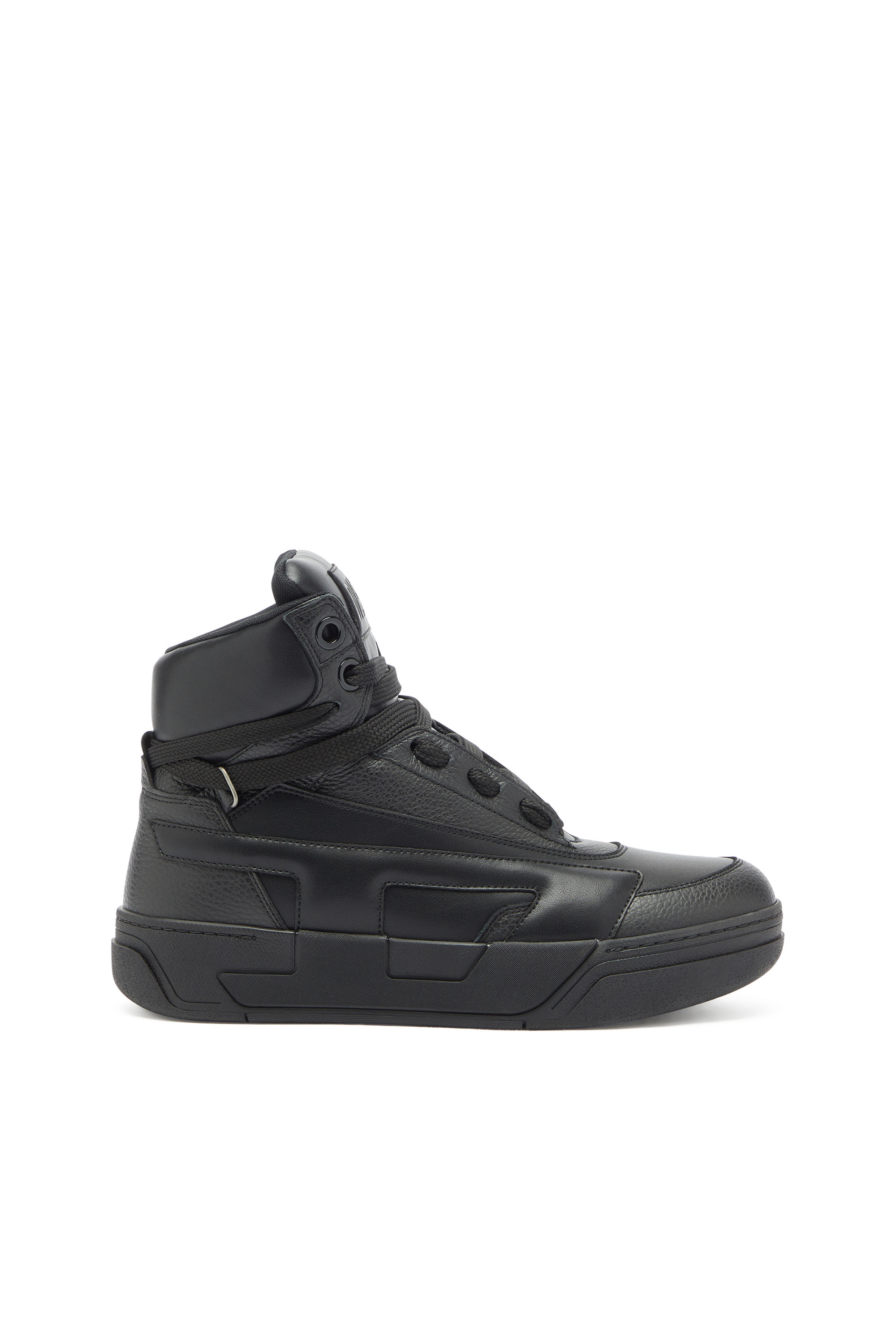 Diesel - S-D-OLLIE MID, Man's S-D-Ollie - High-top leather sneakers with D logo in Black - 1
