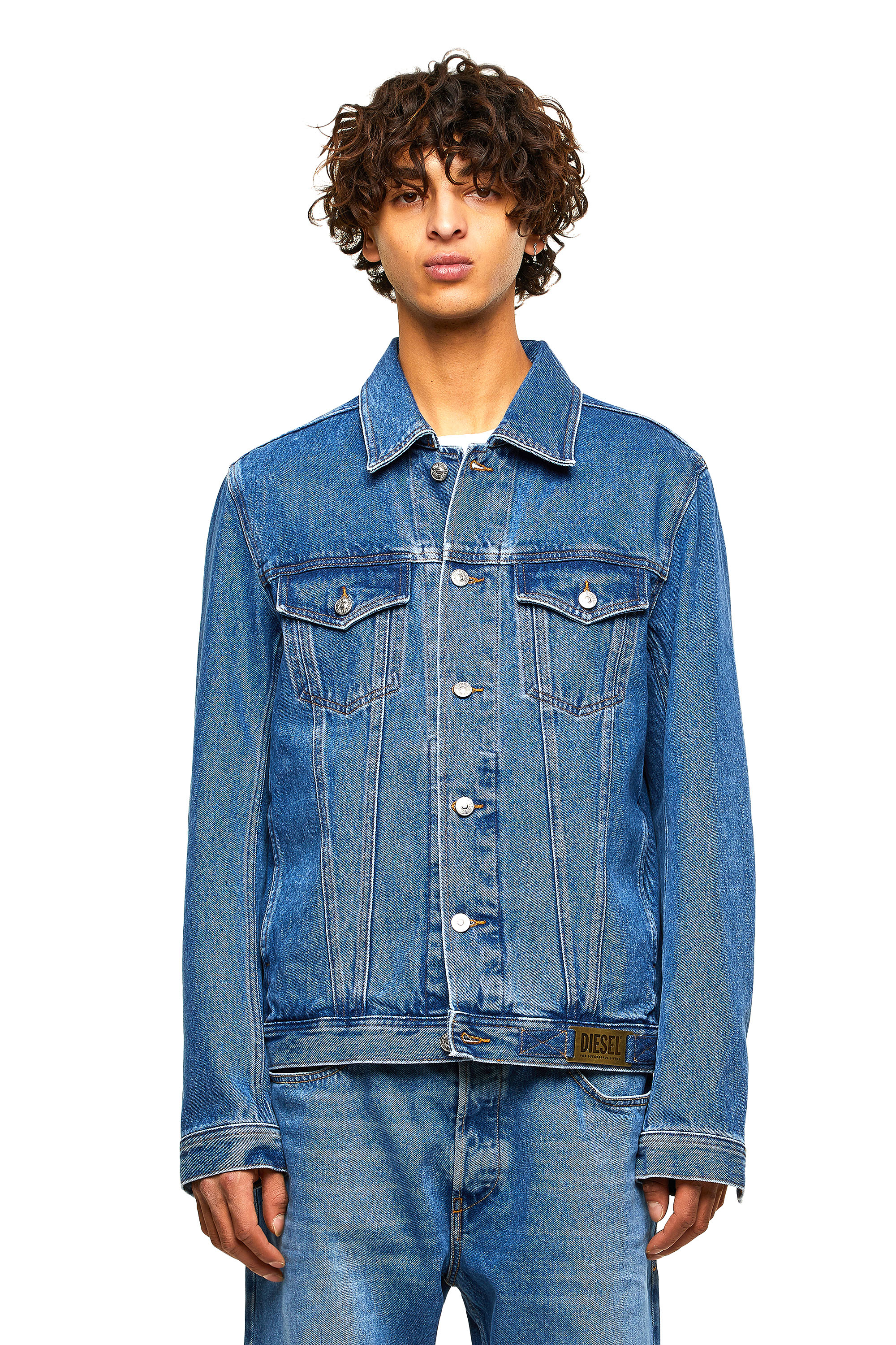 NHILL-C1, Medium blue Diesel - NHILL-C1, Medium blue - Denim Jackets - Image 1