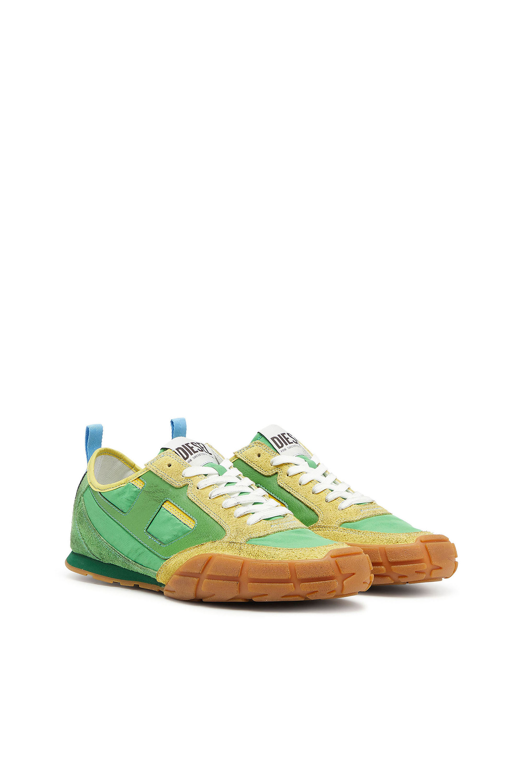 Diesel - S-PAGODHA LOW, Man's S-Pagodha - Sneakers in leather and nylon in Green - 2