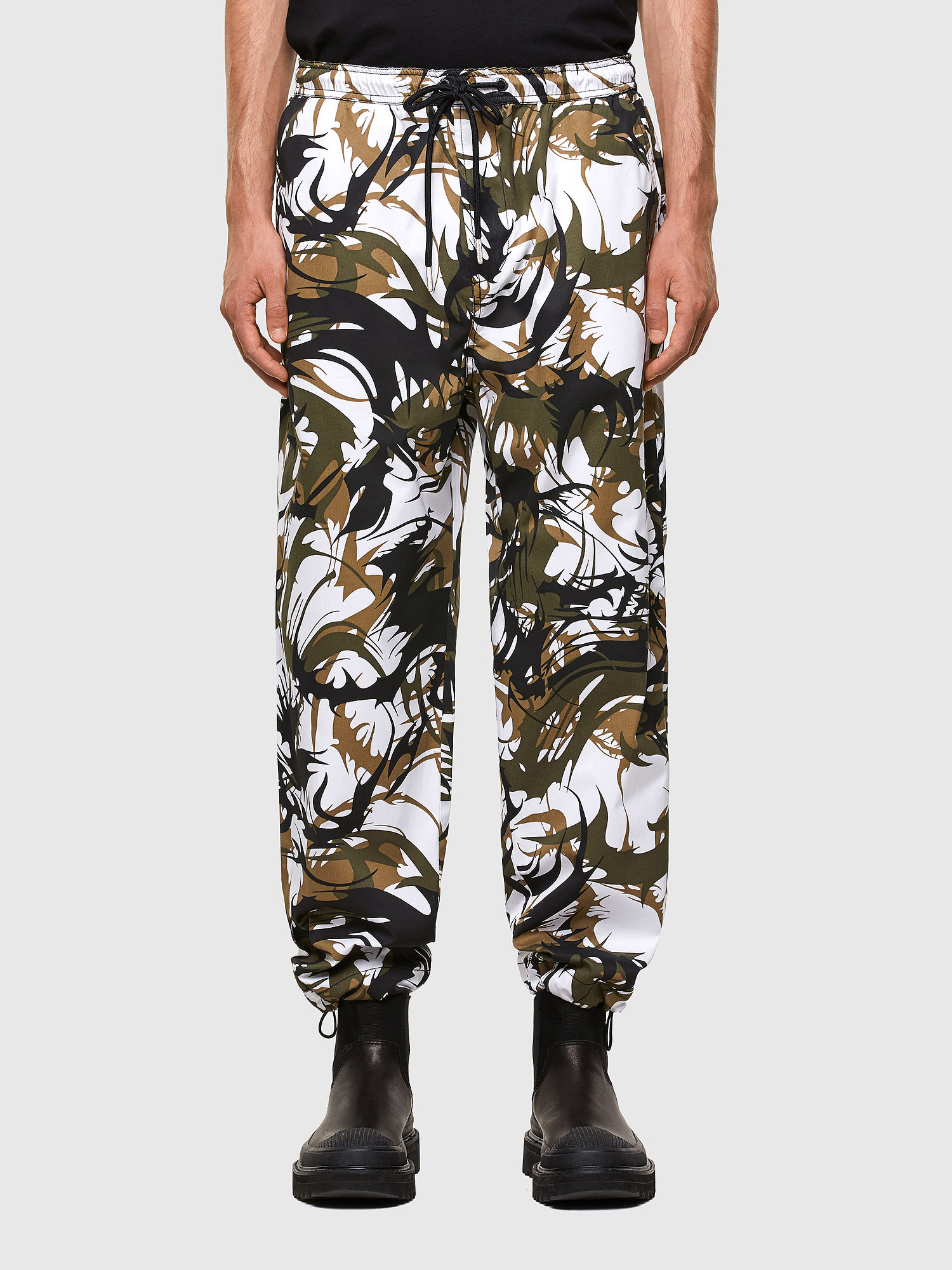 P-TRIBE, White/Green Diesel - P-TRIBE, White/Green - Pants - Image 1