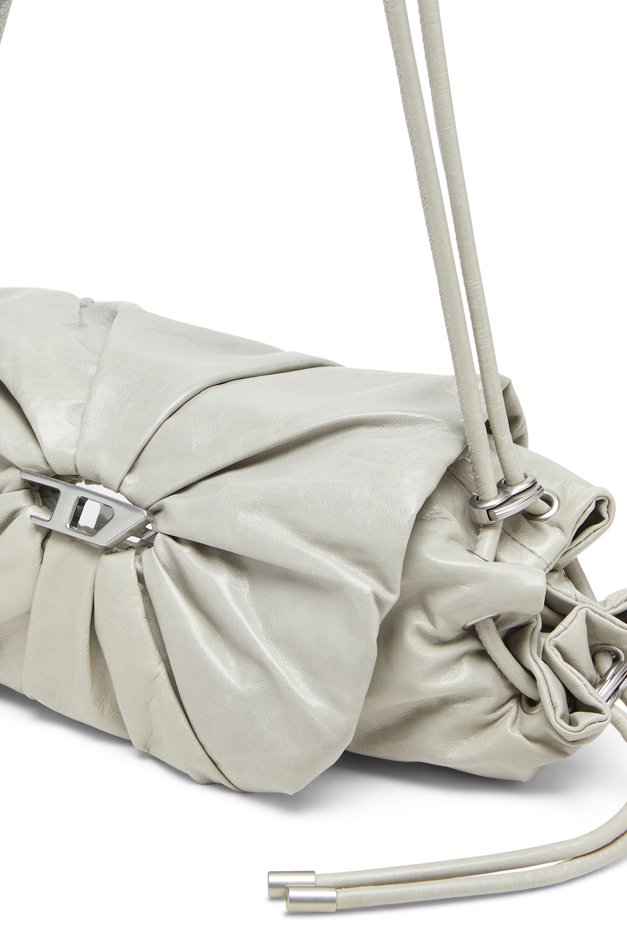 バッグ scrunch-D shoulder M Women's Scrunch-D S-Shoulder bag in scrunched leather | White | Diesel