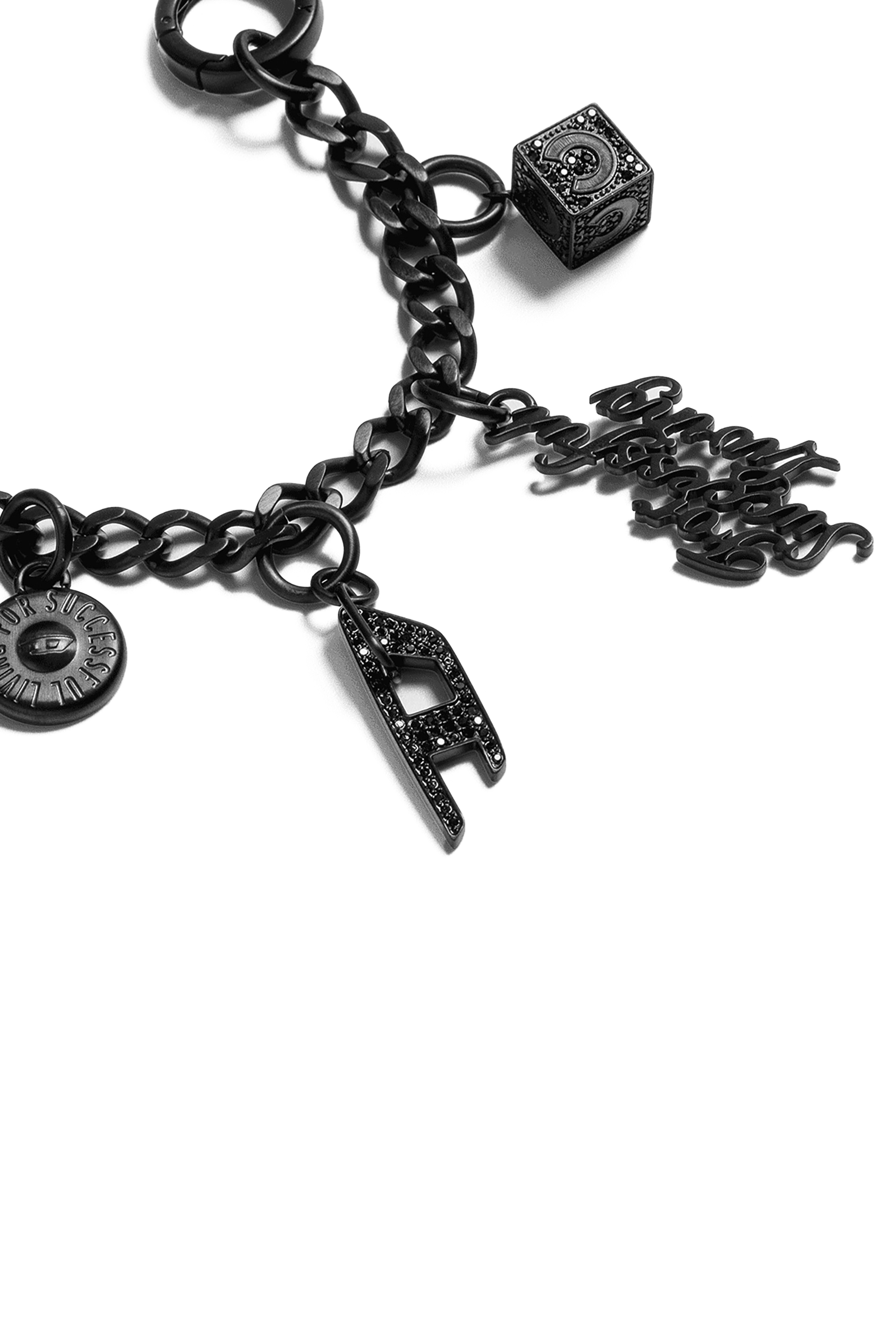 Diesel - 60374 CASETIFY  CHARMS CHAIN, Unisex's Charm Thin Silver in Black - 2