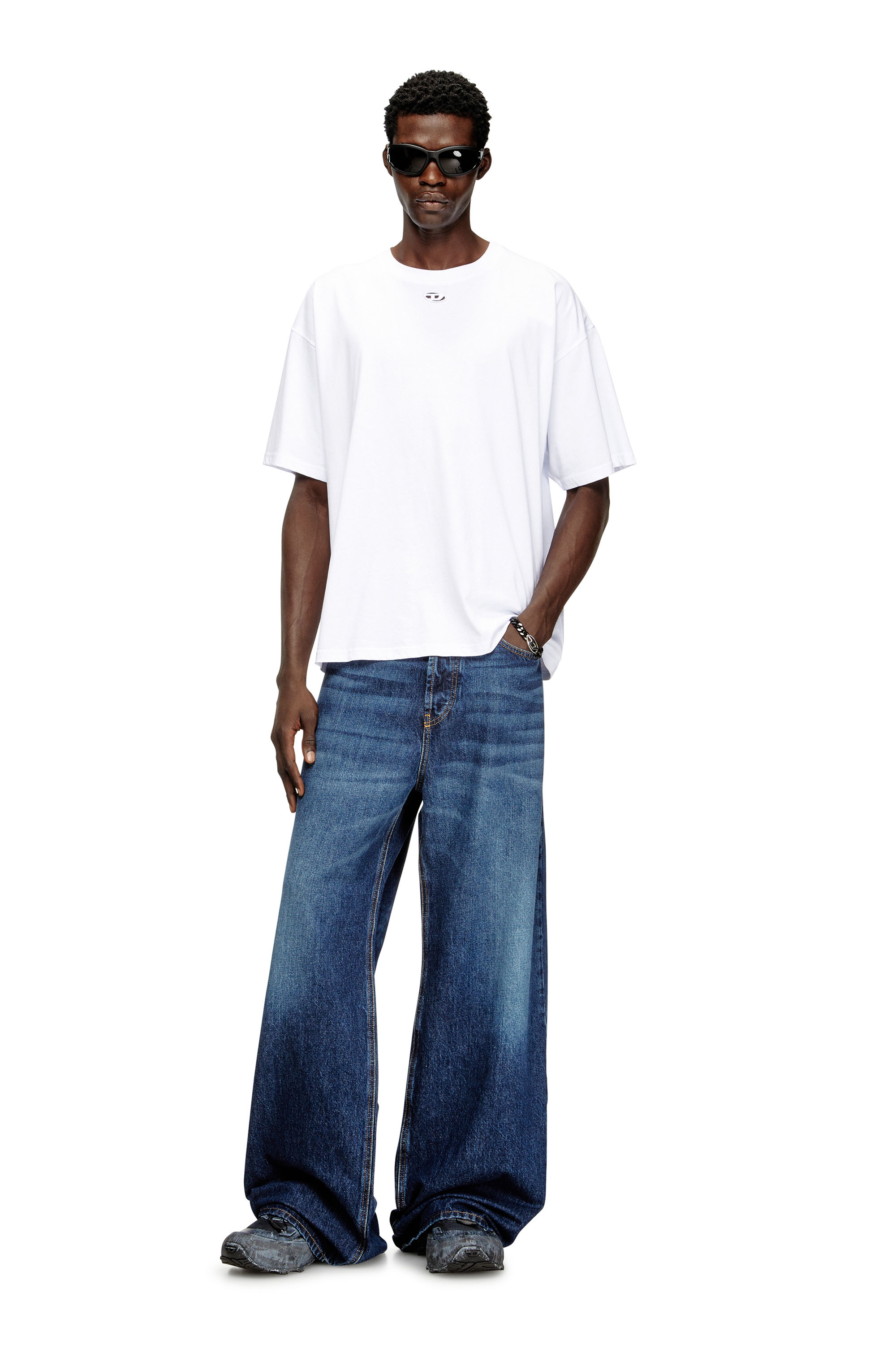 Diesel - T-BOXT-DCO, Man's Relaxed cotton T-shirt with Oval D embroidery in White - 2