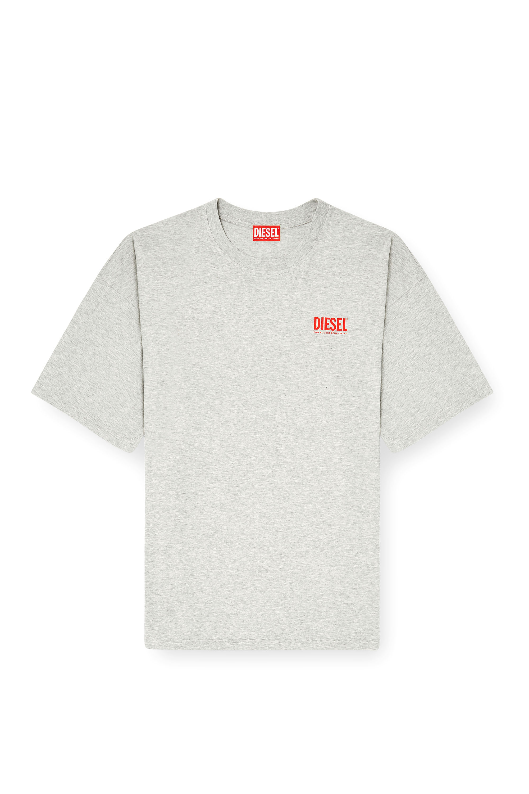 Diesel - T-BOXT-BISK, Man's Cotton T-shirt with Diesel Biscotto print in Light Grey - 4