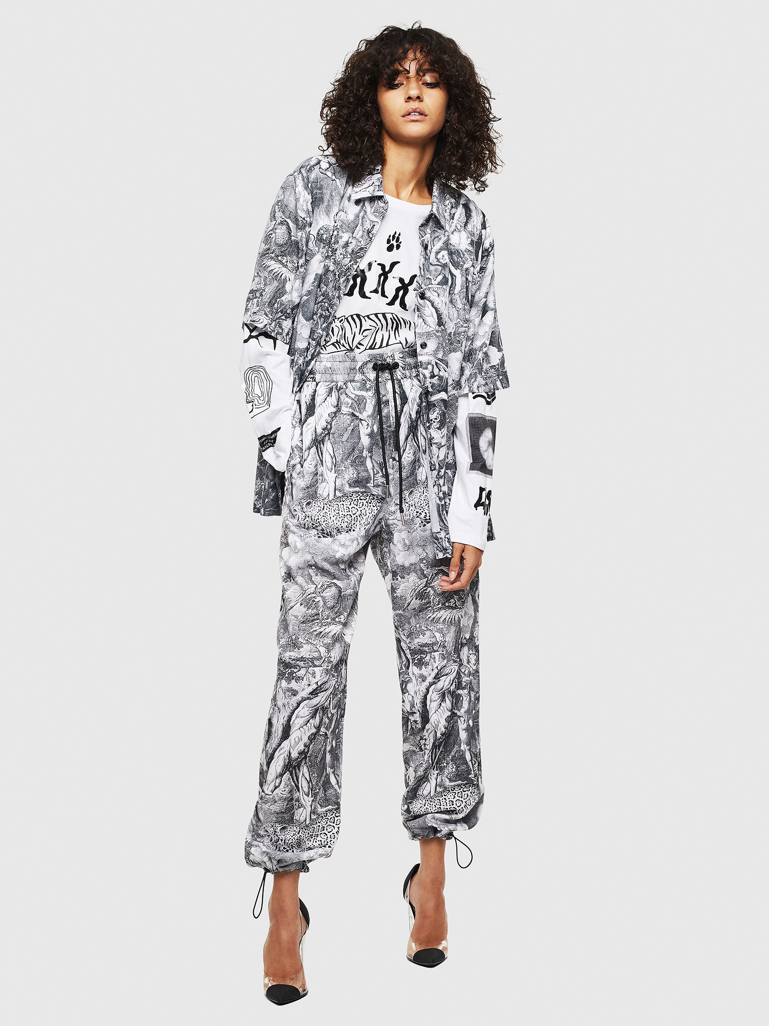 P-TOLL-FL, Black/White Diesel - P-TOLL-FL, Black/White - Pants - Image 1