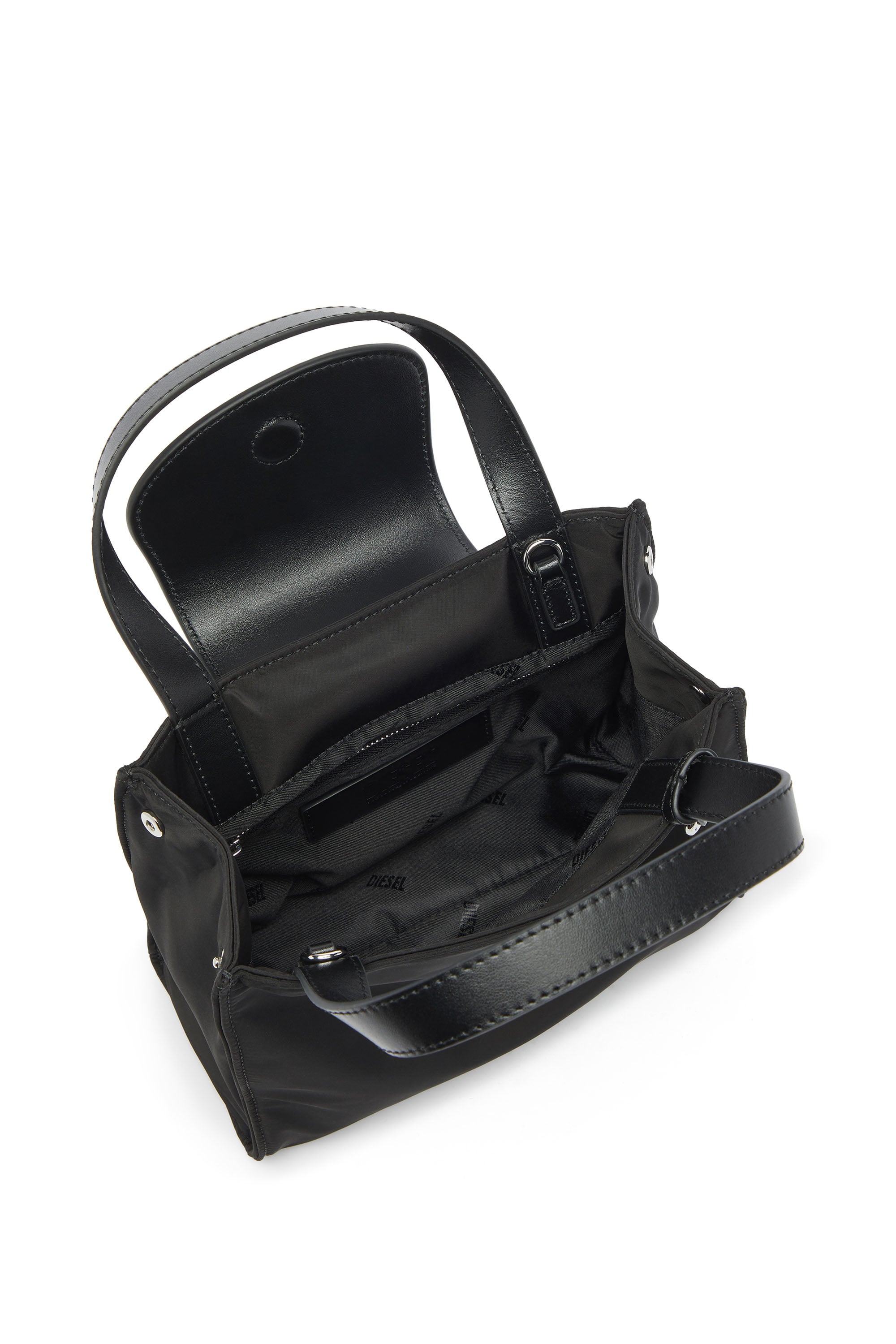Diesel - 1DR TOTE E/W XS, Unisex's 1DR - Handbag in nylon and leather in Black - 3