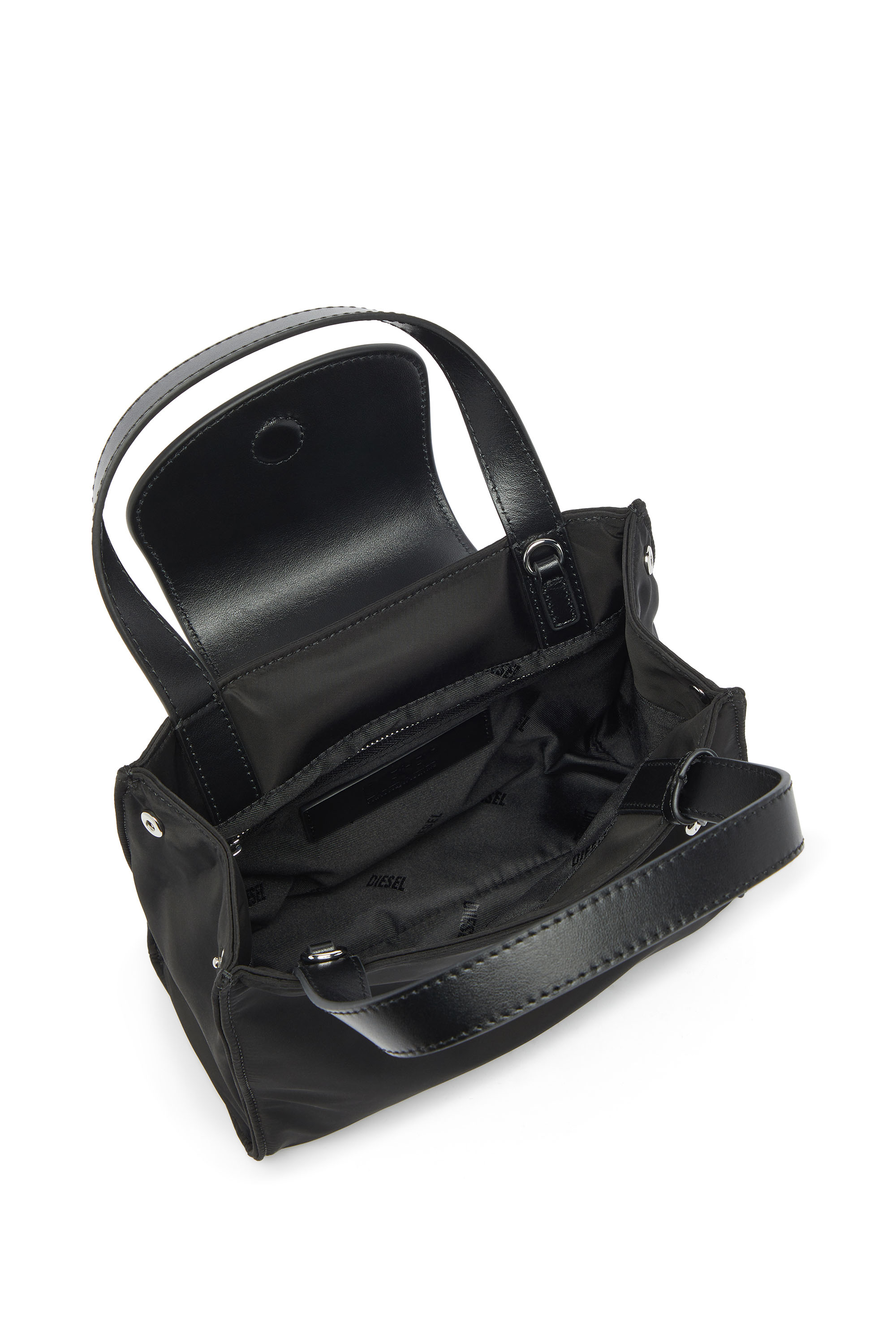 Diesel - 1DR TOTE E/W XS, Unisex's 1DR - Handbag in nylon and leather in Black - 3