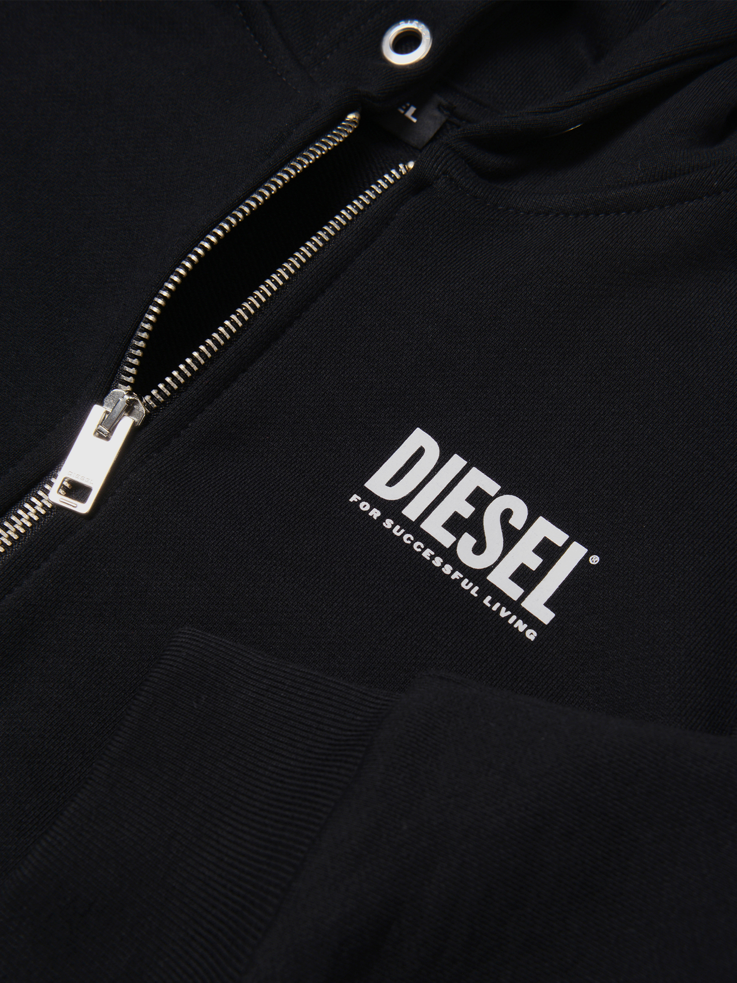 Diesel - SGIRKHOODZIP-LOGO OV, Black - Image 3