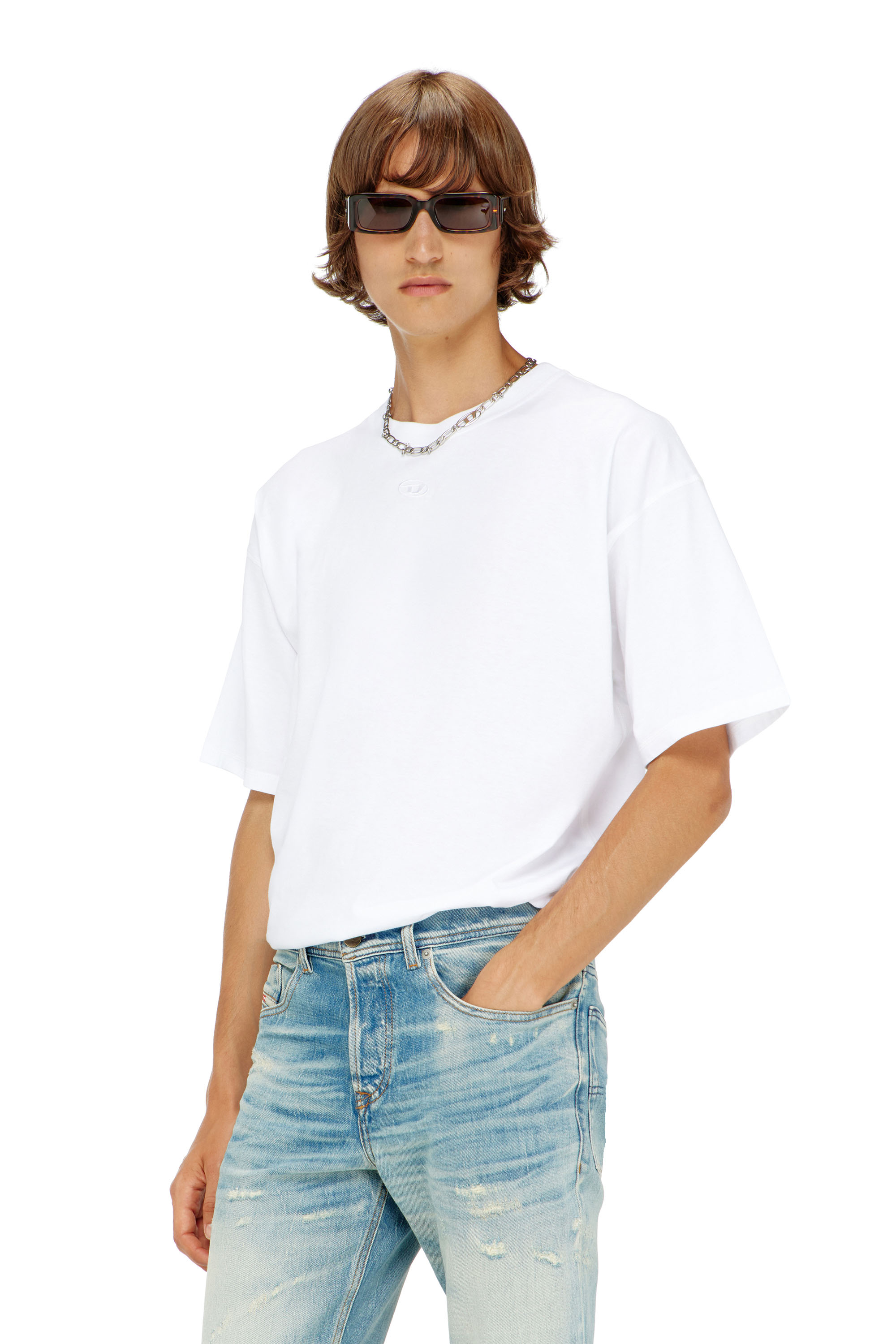 Diesel - T-LUCIEN-IHBI, Man's Relaxed T-shirt in organic cotton in White - 1