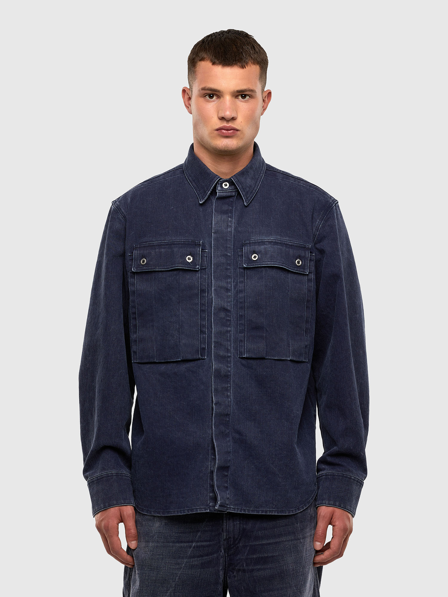 D-VERSO, Dark Blue Diesel - D-VERSO, Dark Blue - Denim Shirts - Image 1