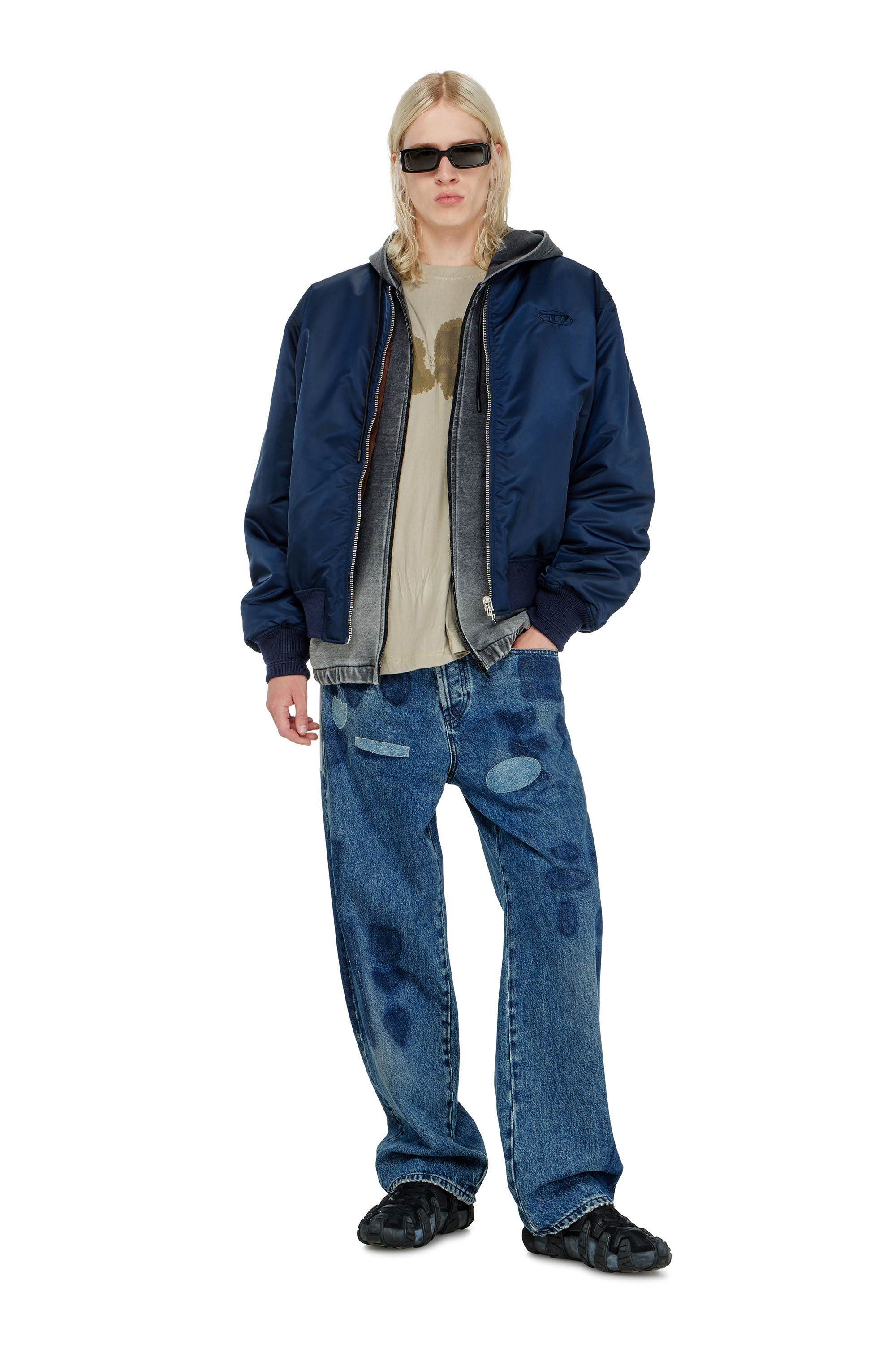 Diesel - W-TYPE-D1, Man's Padded bomber jacket with Oval D embroidery in null - 1