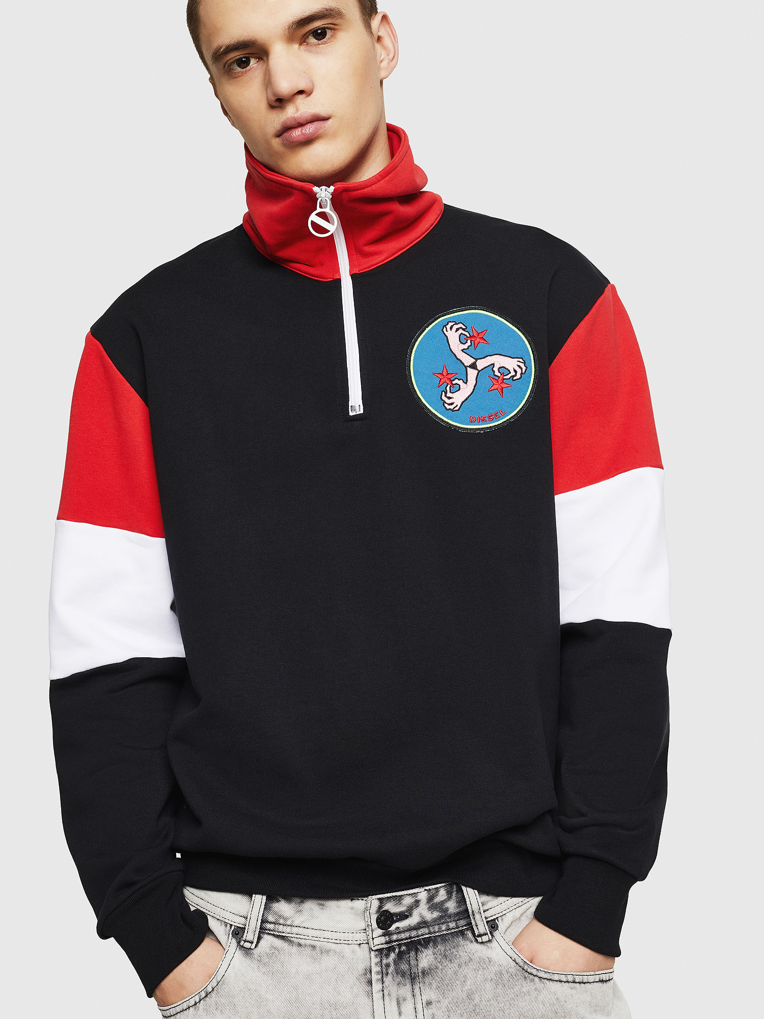 S-LEONID, Black/Red Diesel - S-LEONID, Black/Red - Sweaters - Image 1