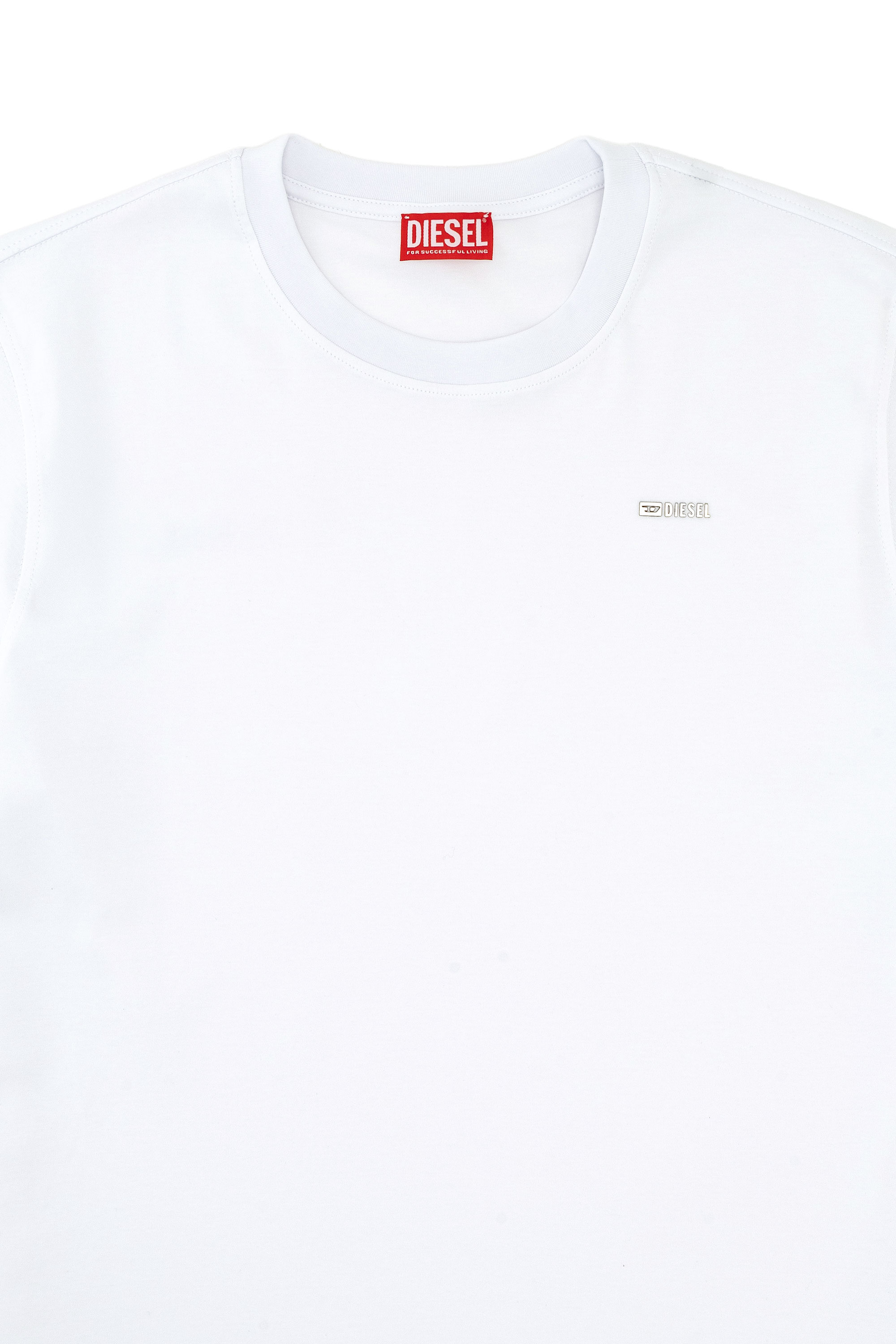 Diesel - T-ADJUST-MET, Man's Cotton T-shirt with small logo on chest in White - 6