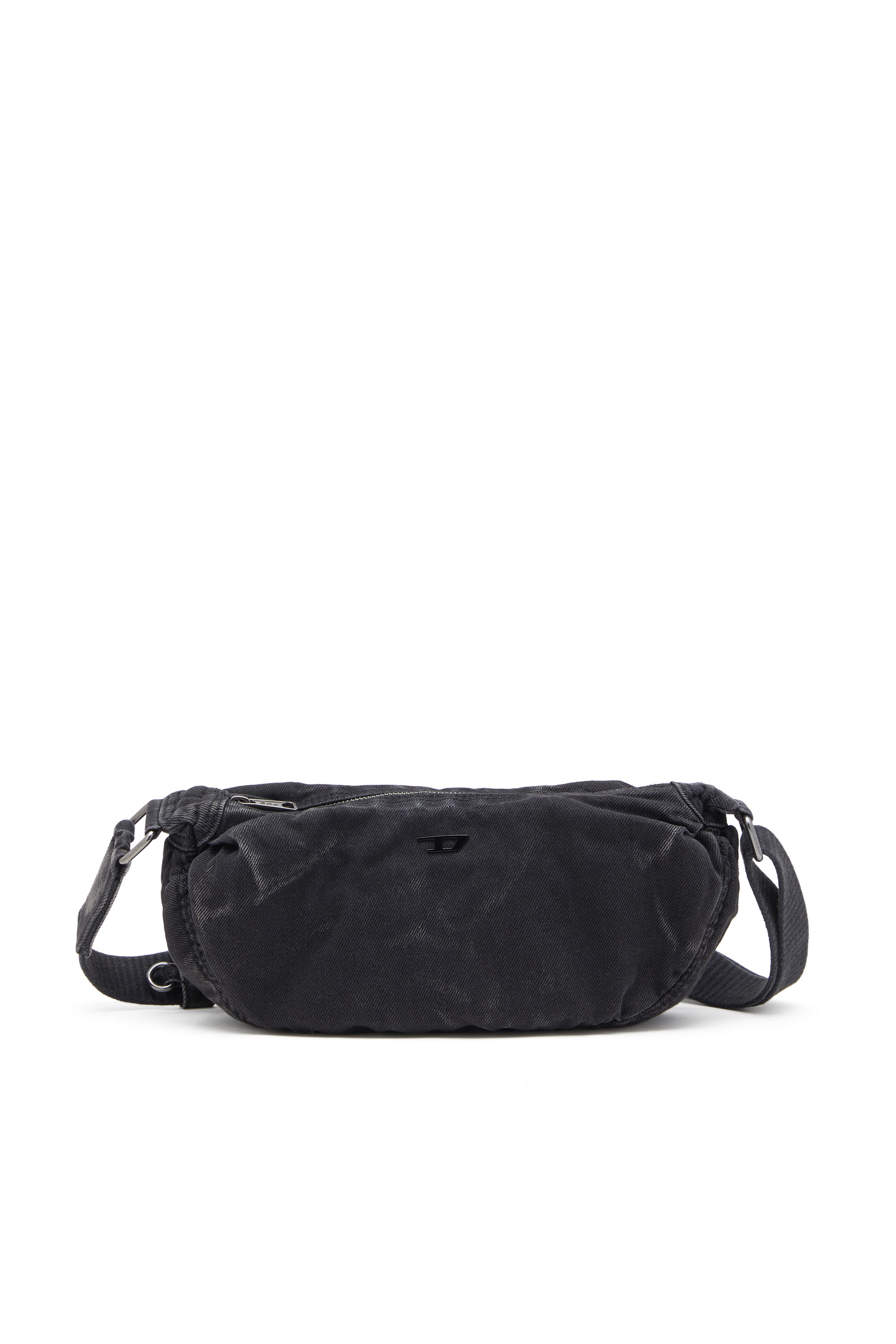 Diesel - RAVE CROSSBODY X, Man's Rave-Small crossbody bag in faded denim in Black - 1