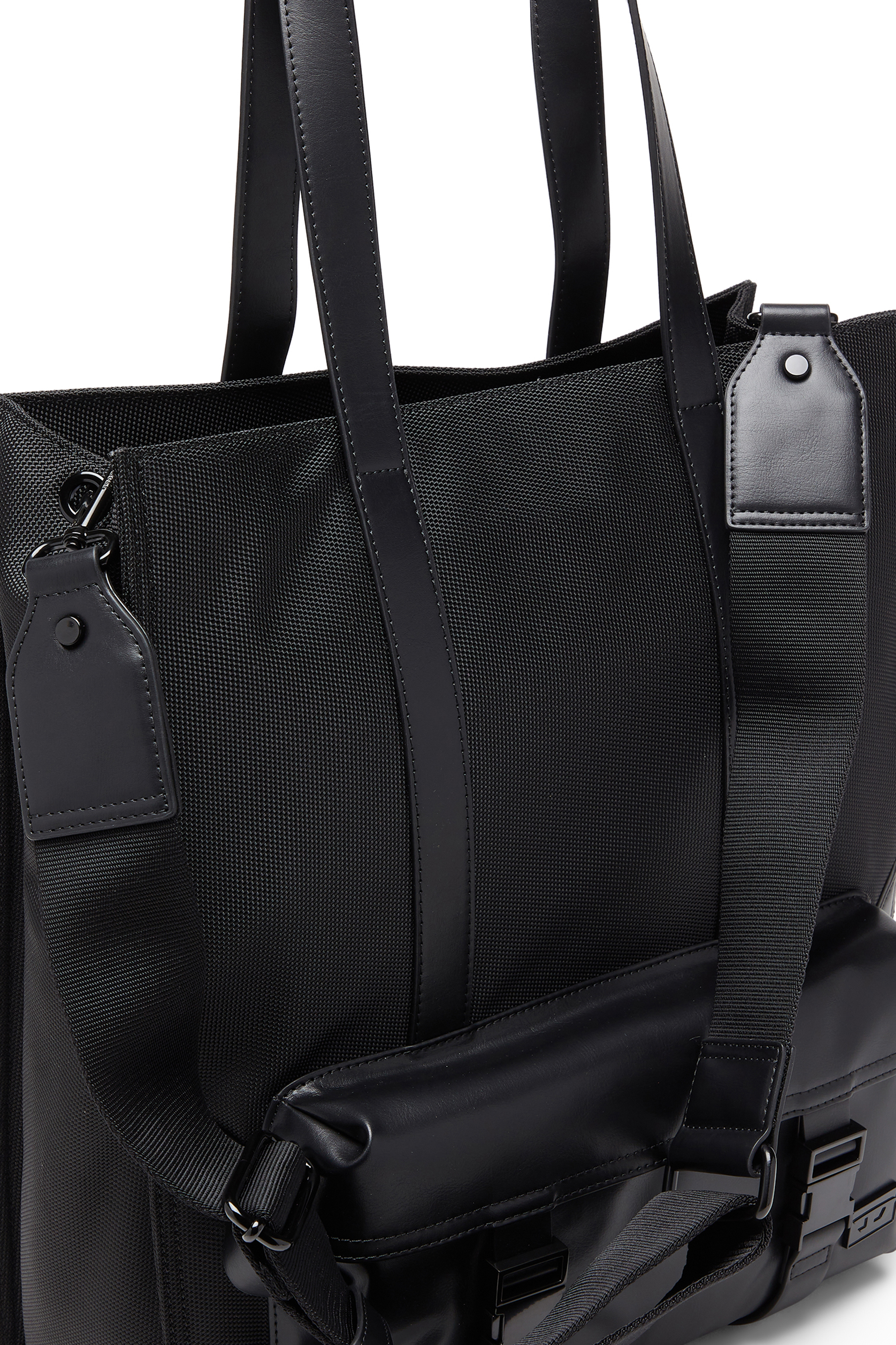 Diesel - MULTI-PKTS TOTE X, Unisex's Multi-Pkts - Shopping bag with flap pocket and zip in Black - 5