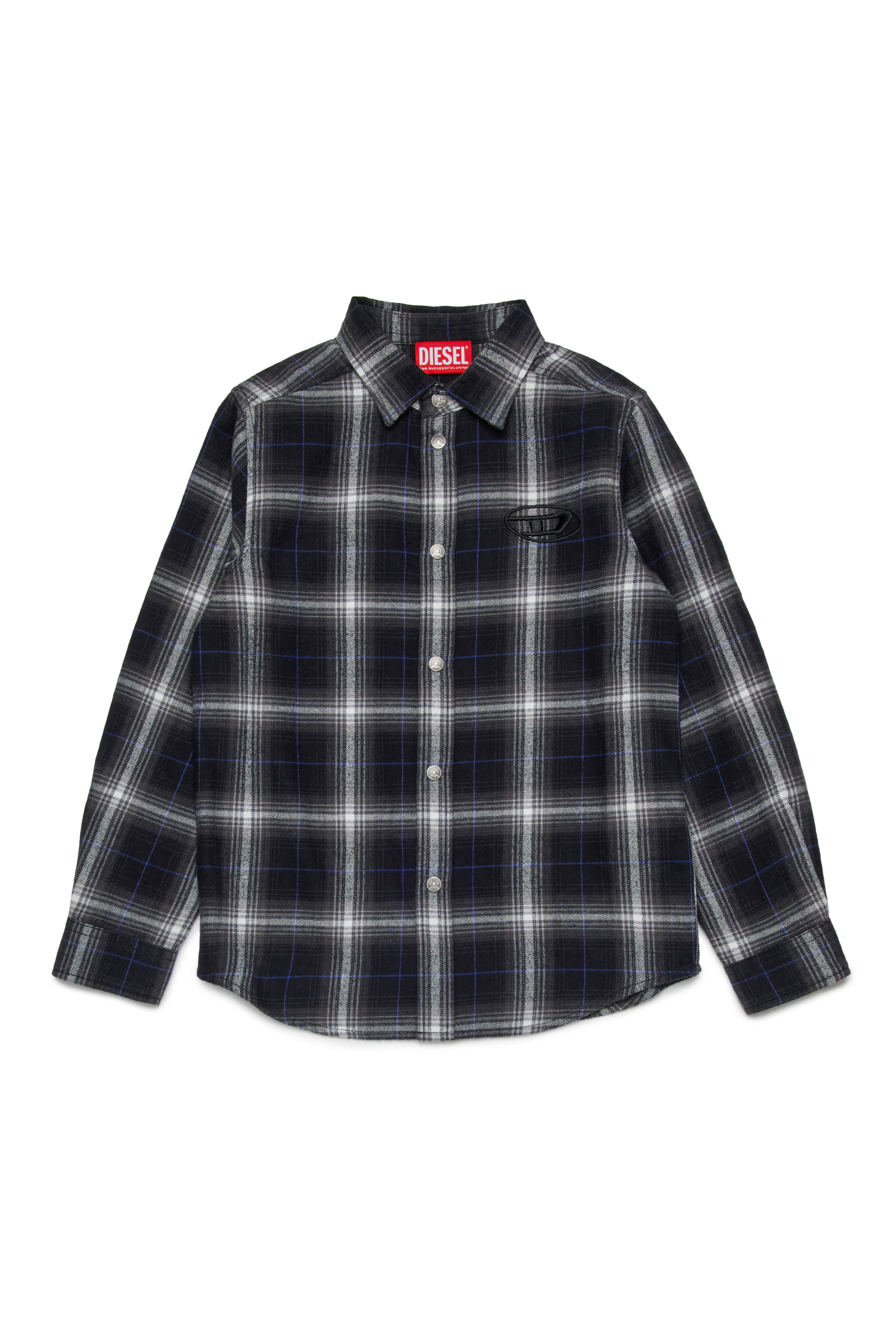 Diesel - CSSIMPLYA, Man's Cotton shirt with embroidered logo in Blue - 1