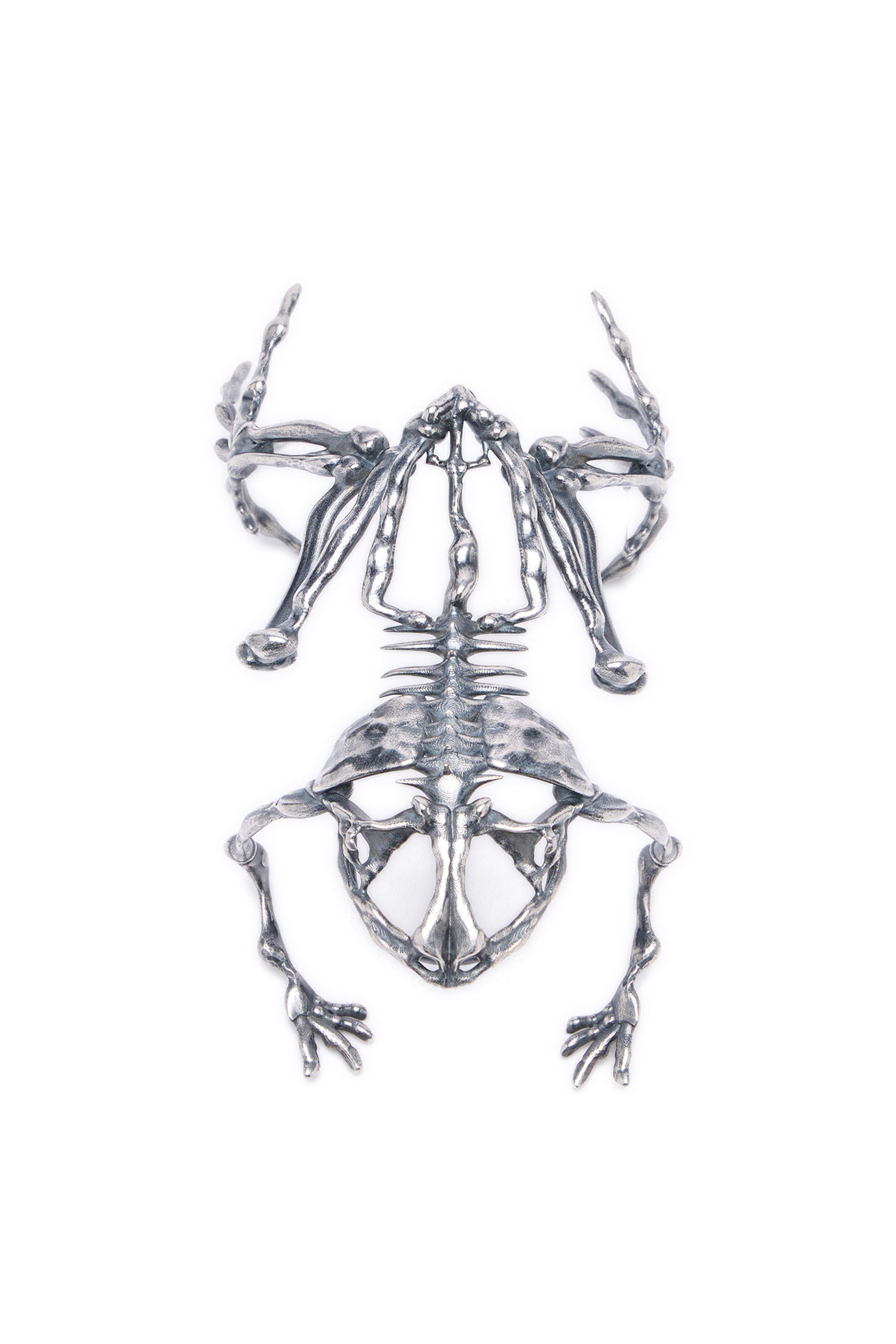 Diesel - CUFF FROG, Woman's Skeleton-effect metal bracelet in Silver - 3