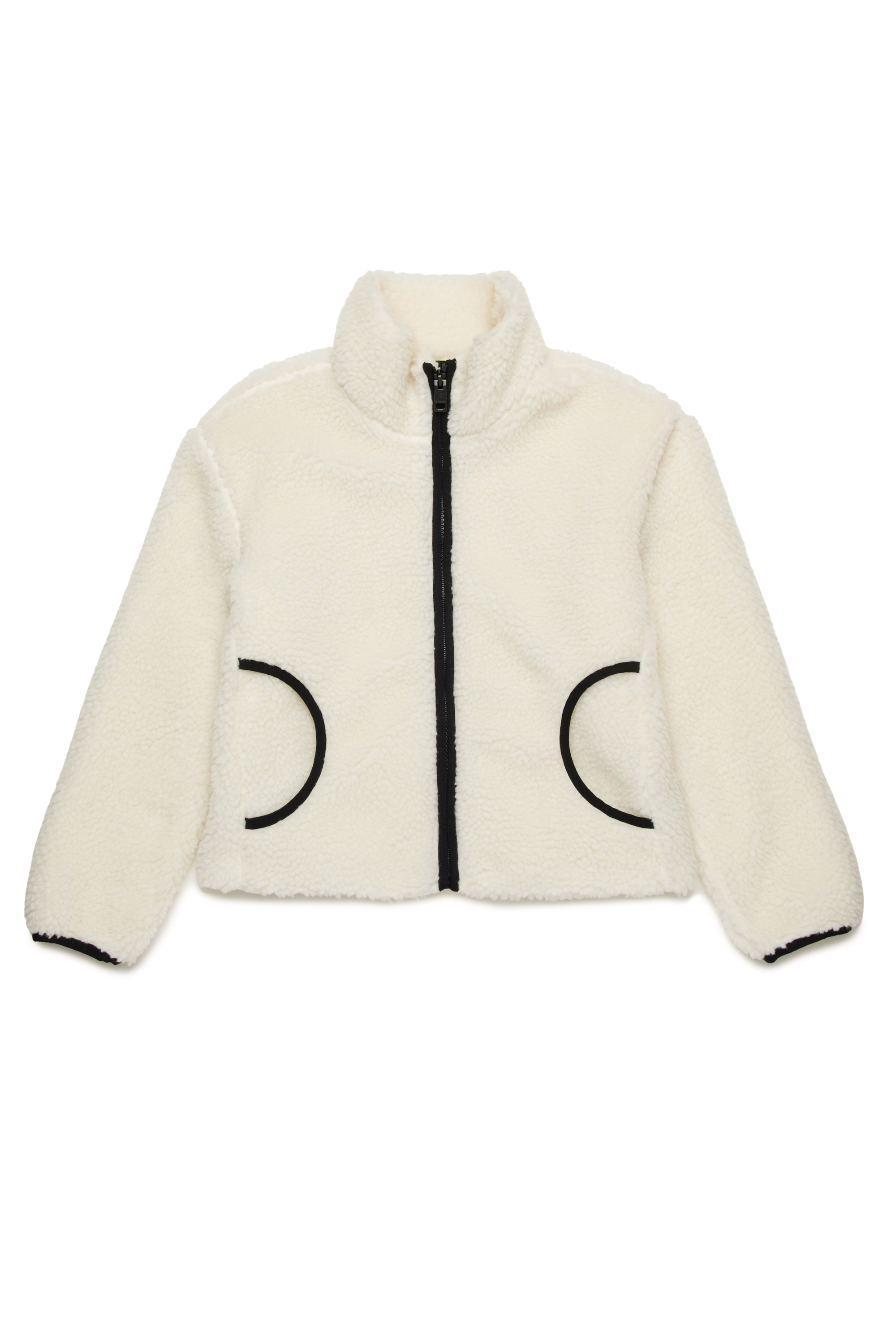 Diesel - JFCHIBI, Woman's Teddy jacket with Oval D logo in White - 1