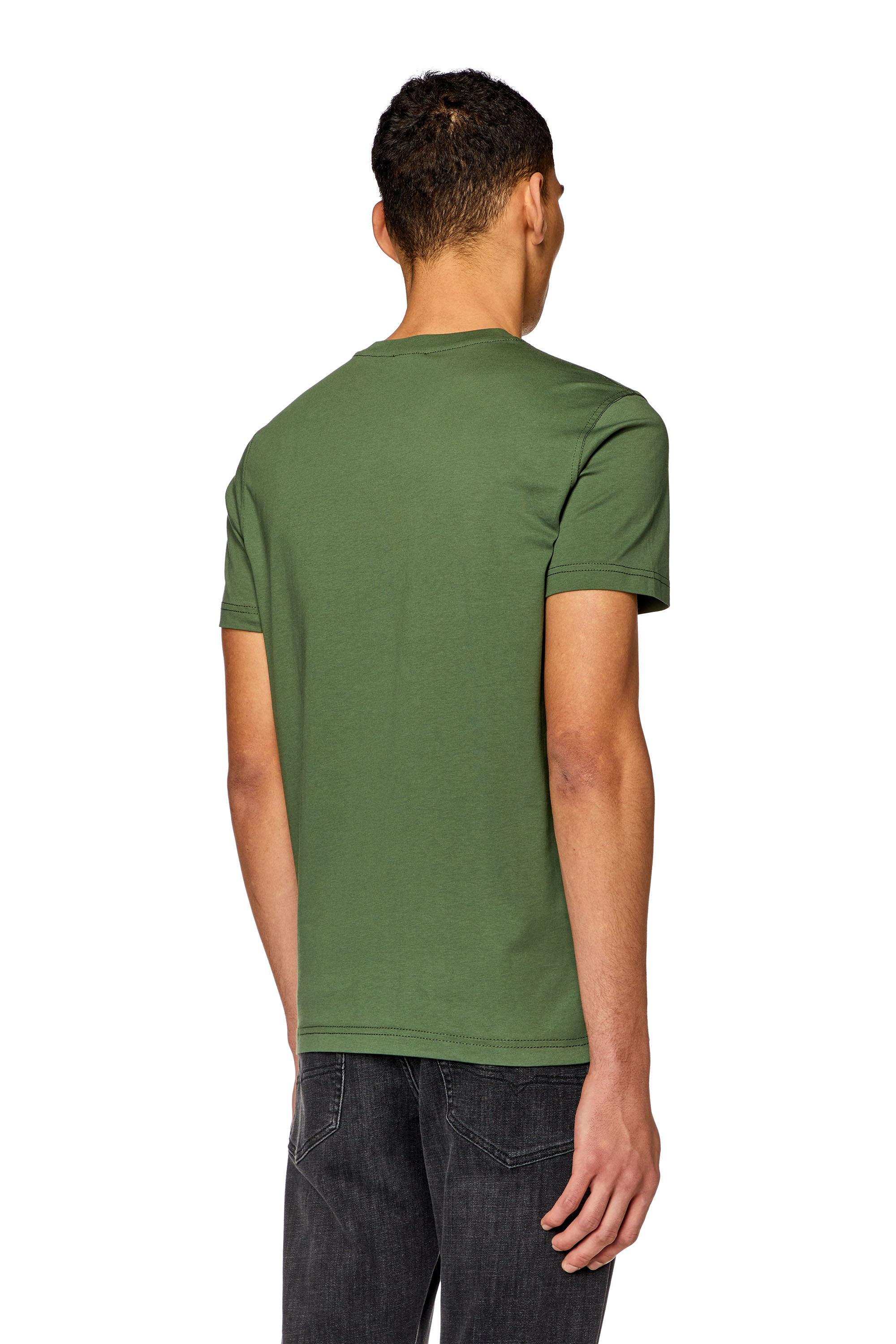 Diesel - T-DIEGOR-K72, Man's T-shirt with mottled logo print in Olive Green - 3