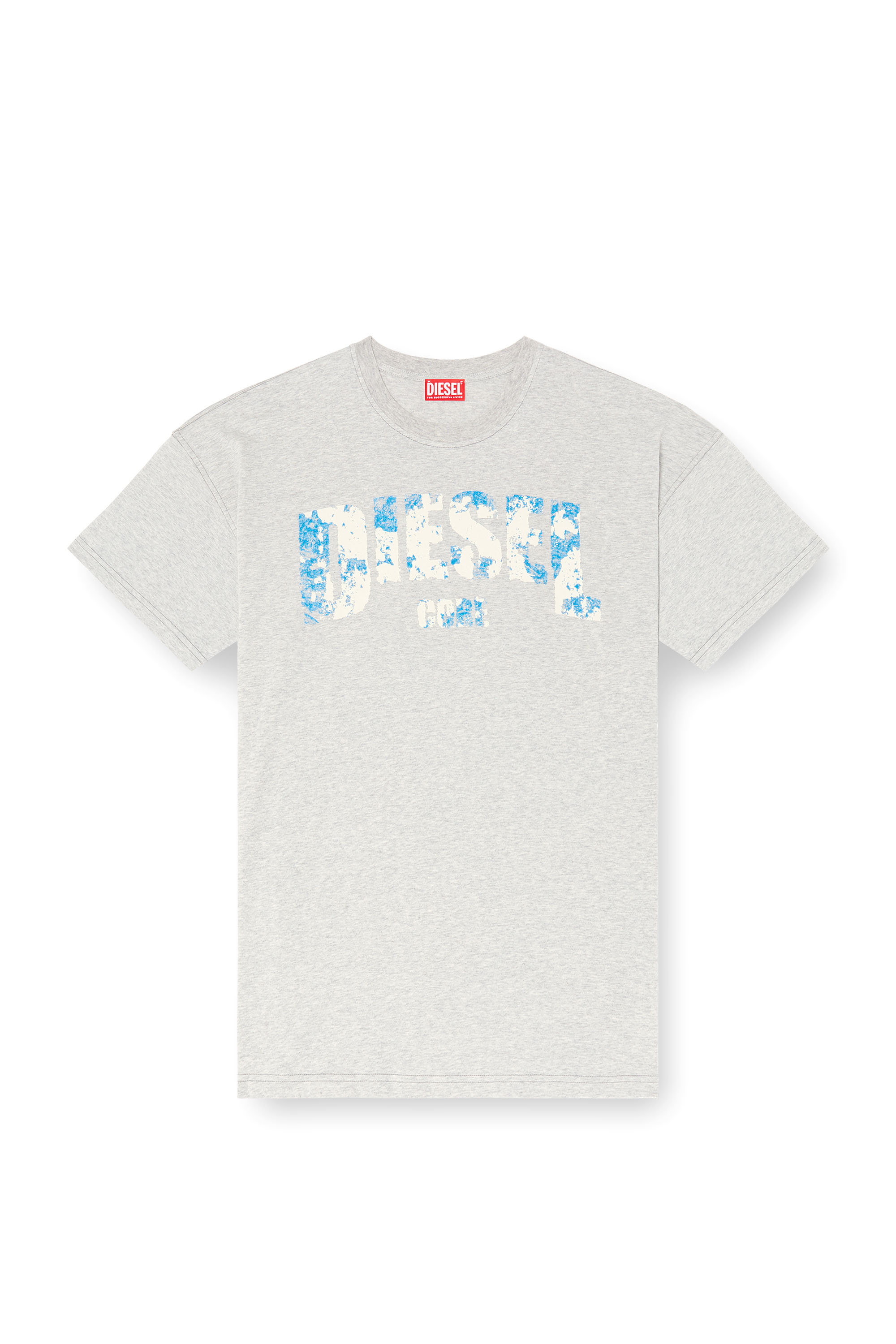 Diesel - T-ADJUST-R25, Man's T-shirt with Diesel Core print in Grey - 2