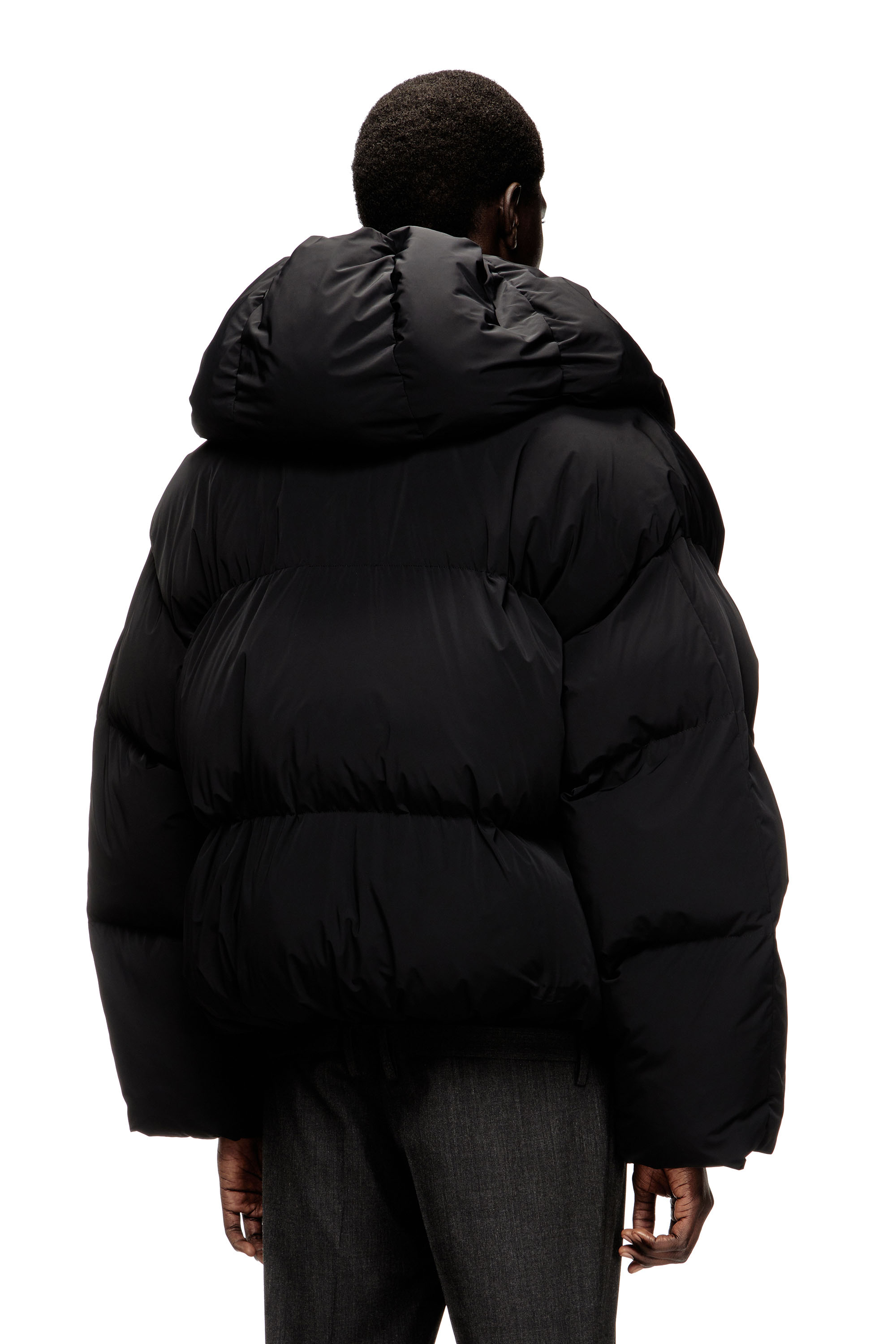 Diesel - J-SCOTTS-PADDED-A, Man's Wrap puffer jacket in stretch nylon in Black - 4